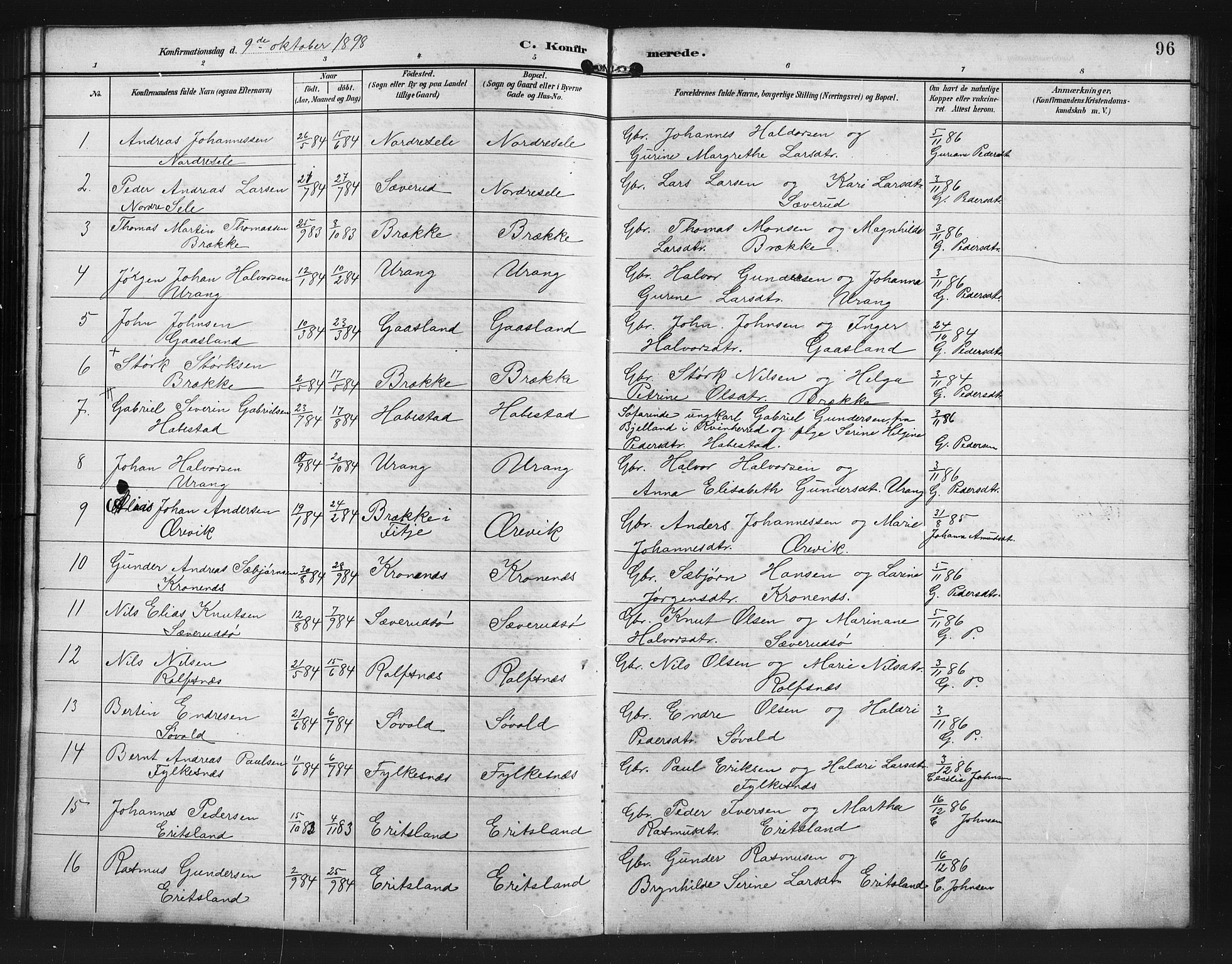 Finnås sokneprestembete, SAB/A-99925/H/Ha/Hab/Habb/L0004: Parish register (copy) no. B 4, 1897-1907, p. 96
