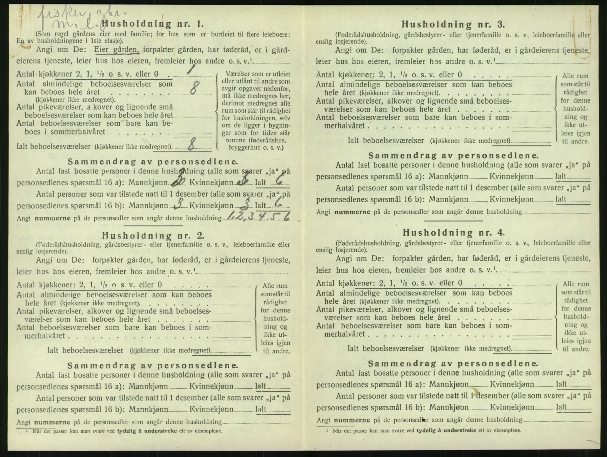 SAT, 1920 census for Vevelstad, 1920, p. 259