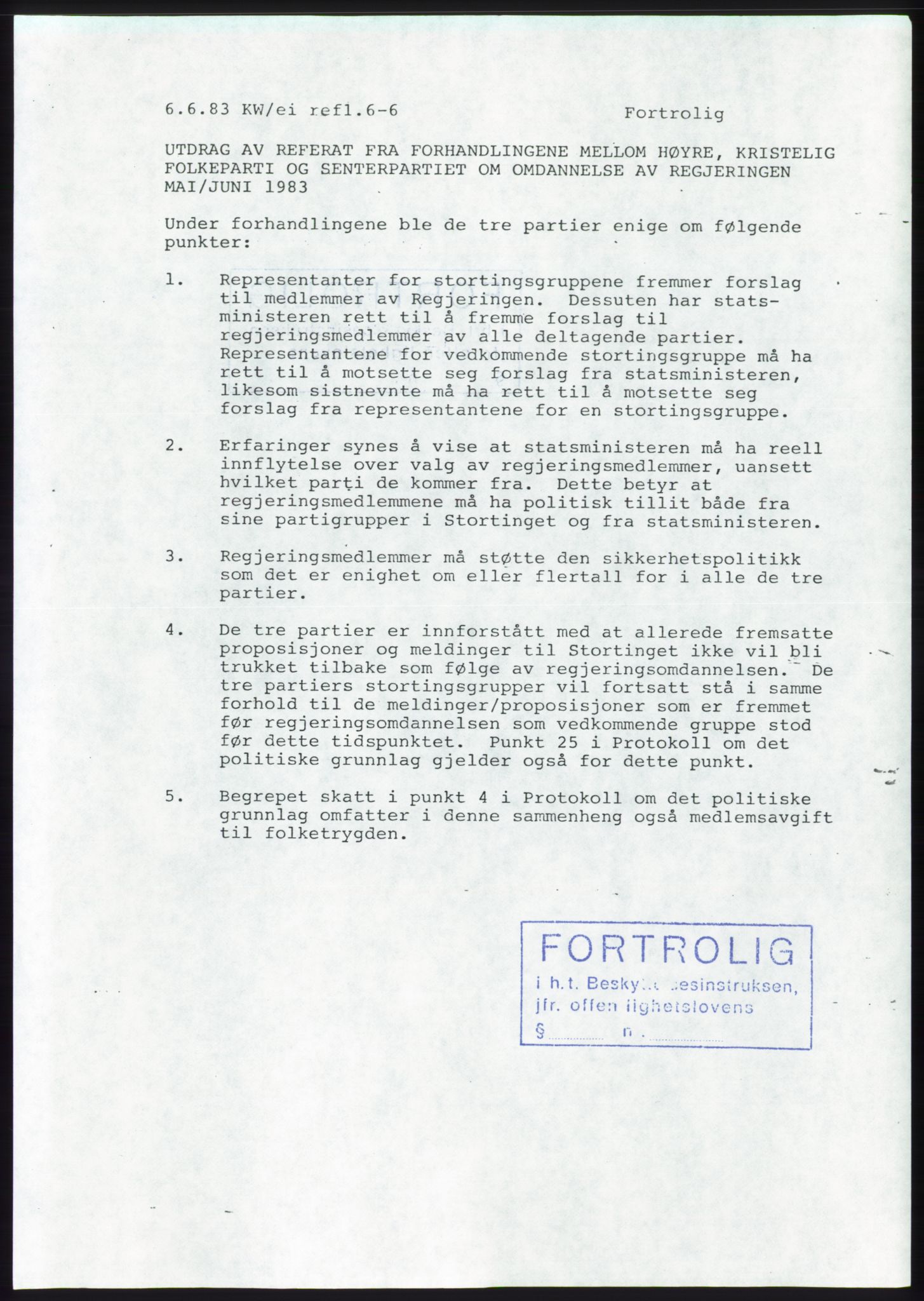 Forhandlingsmøtene 1983 mellom Høyre, KrF og Senterpartiet om dannelse av regjering, RA/PA-0696/A/L0001: Forhandlingsprotokoll, 1983, p. 66