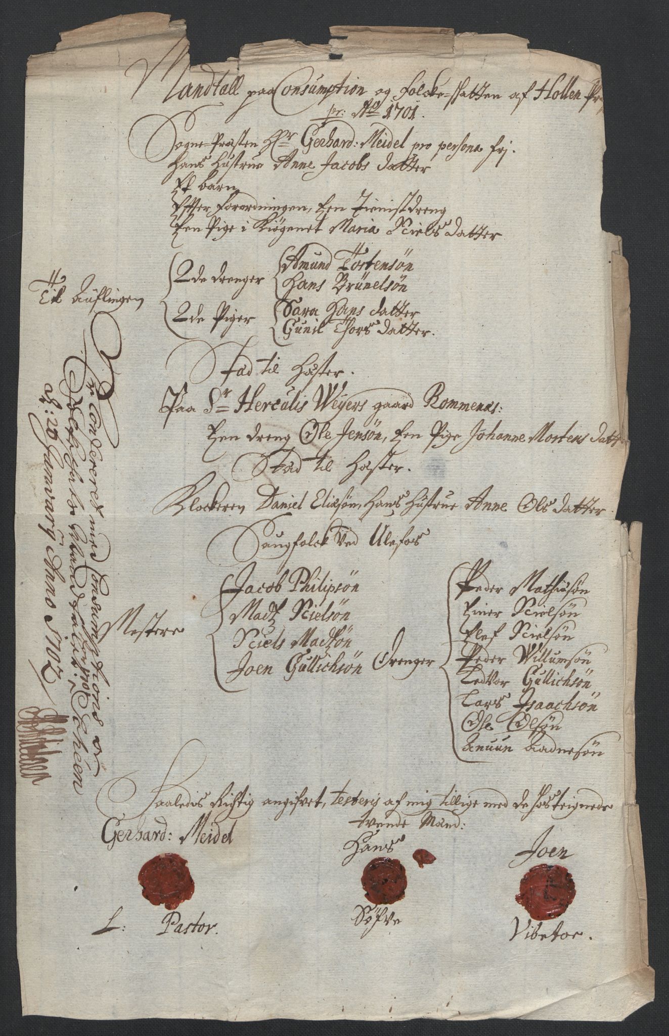 Rentekammeret inntil 1814, Reviderte regnskaper, Fogderegnskap, AV/RA-EA-4092/R36/L2105: Fogderegnskap Øvre og Nedre Telemark og Bamble, 1701, p. 122