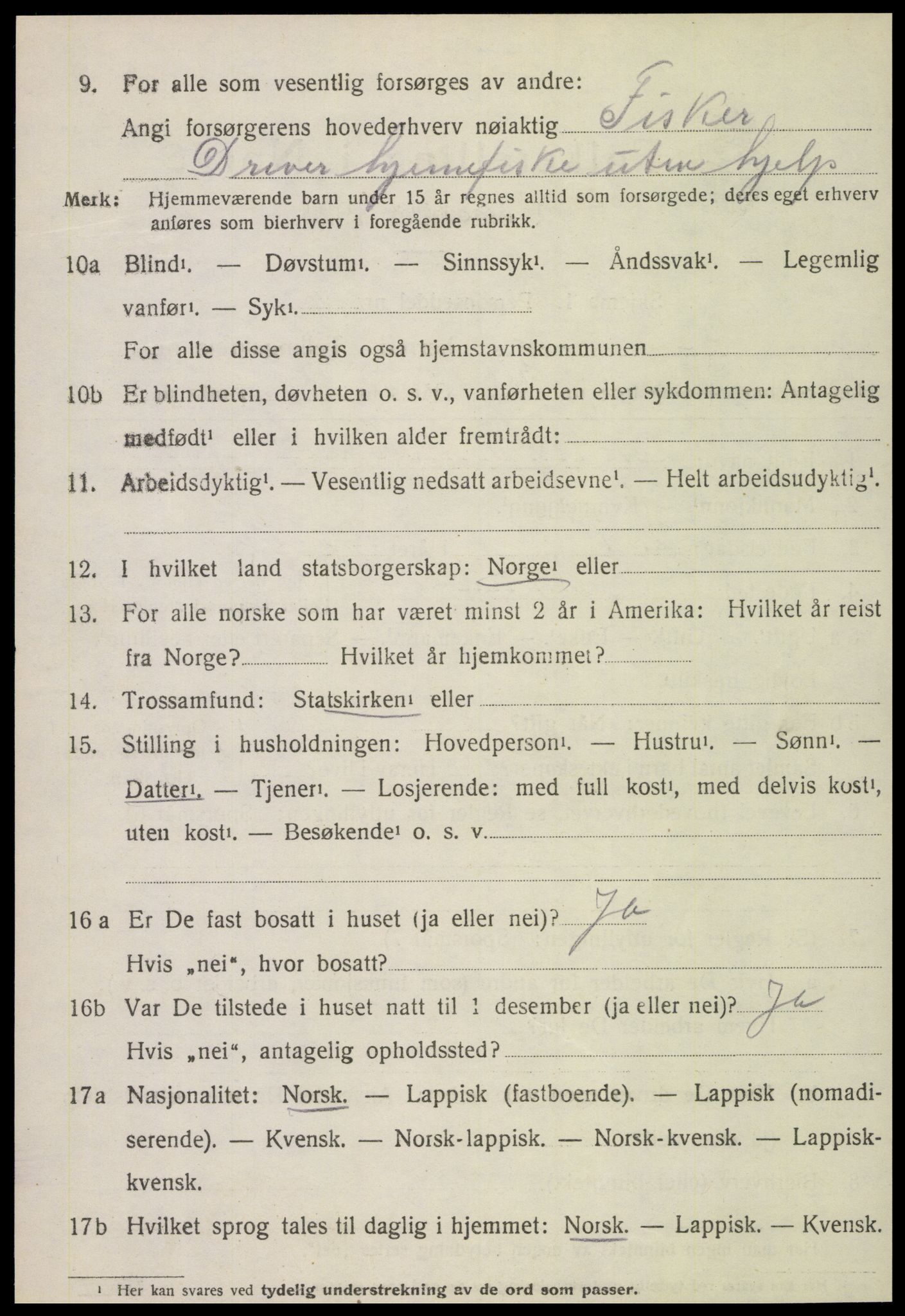 SAT, 1920 census for Vikna, 1920, p. 7298