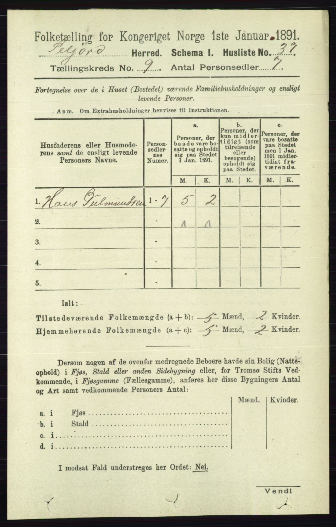 RA, 1891 census for 0828 Seljord, 1891, p. 3161