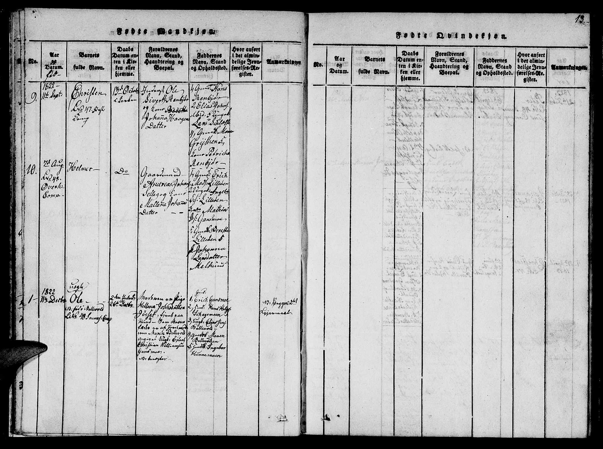 Ministerialprotokoller, klokkerbøker og fødselsregistre - Nord-Trøndelag, SAT/A-1458/766/L0565: Parish register (copy) no. 767C01, 1817-1823, p. 13