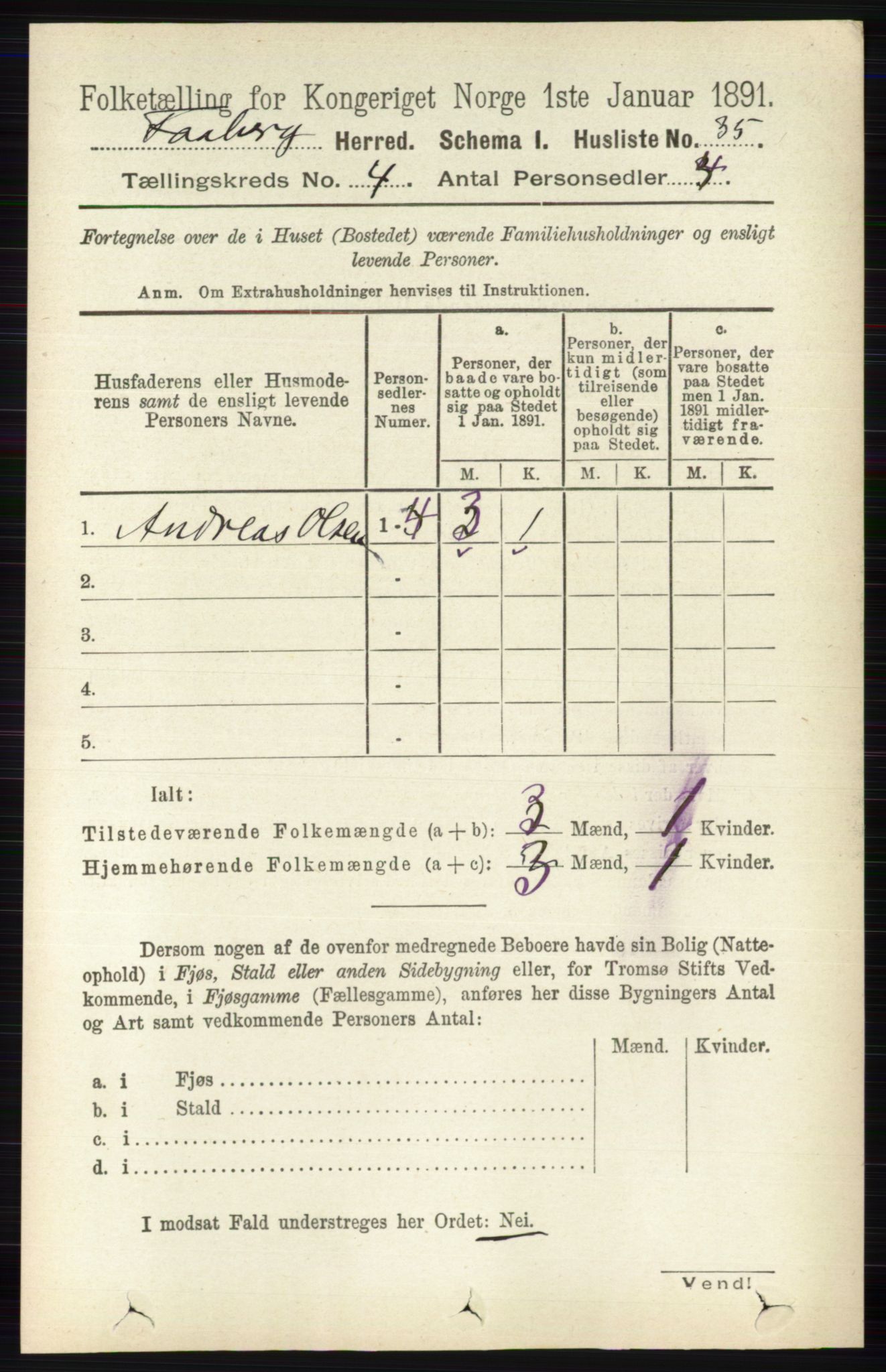 RA, 1891 census for 0524 Fåberg, 1891, p. 1200