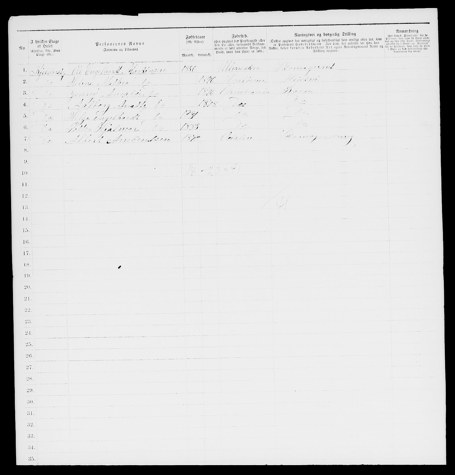 RA, 1885 census for 0301 Kristiania, 1885, p. 9463