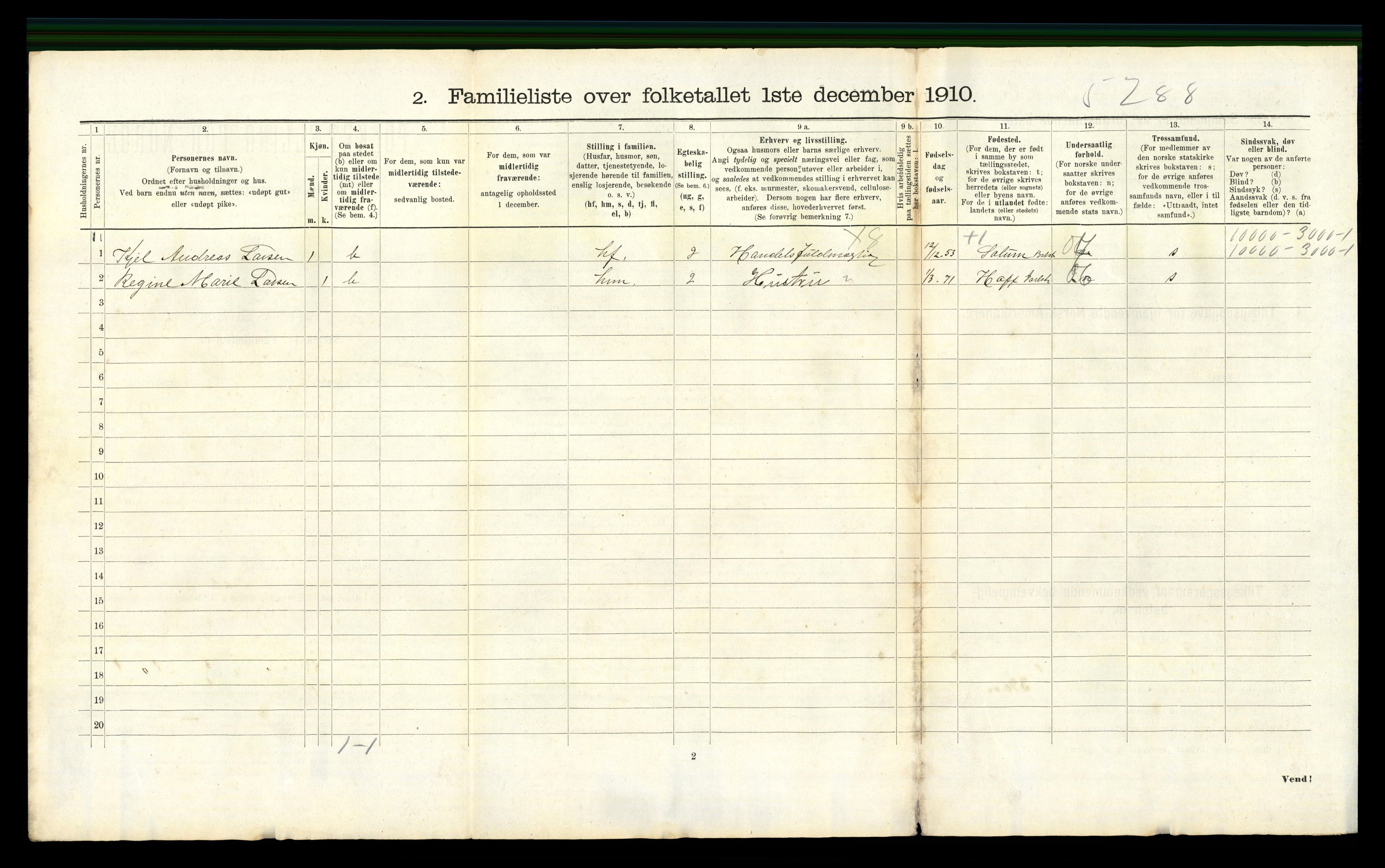 RA, 1910 census for Tønsberg, 1910, p. 3444