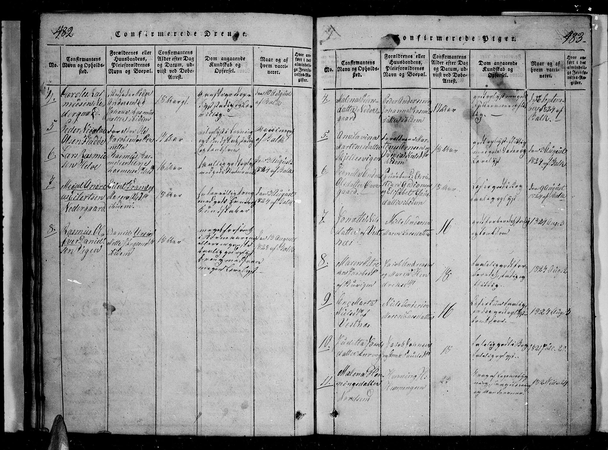 Trondenes sokneprestkontor, SATØ/S-1319/H/Hb/L0004klokker: Parish register (copy) no. 4, 1821-1839, p. 482-483