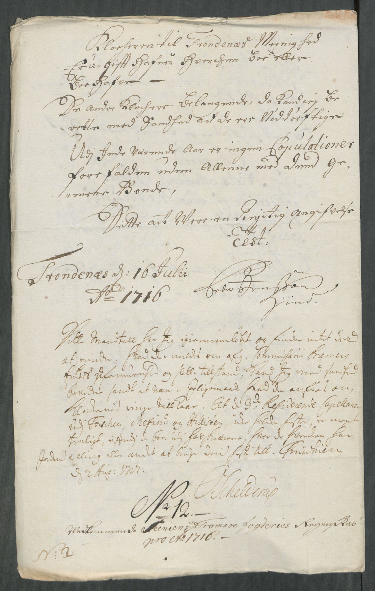 Rentekammeret inntil 1814, Reviderte regnskaper, Fogderegnskap, AV/RA-EA-4092/R68/L4762: Fogderegnskap Senja og Troms, 1716, p. 102