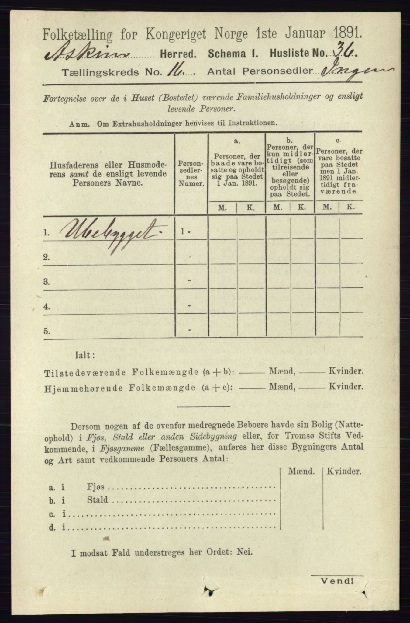 RA, 1891 census for 0124 Askim, 1891, p. 2638