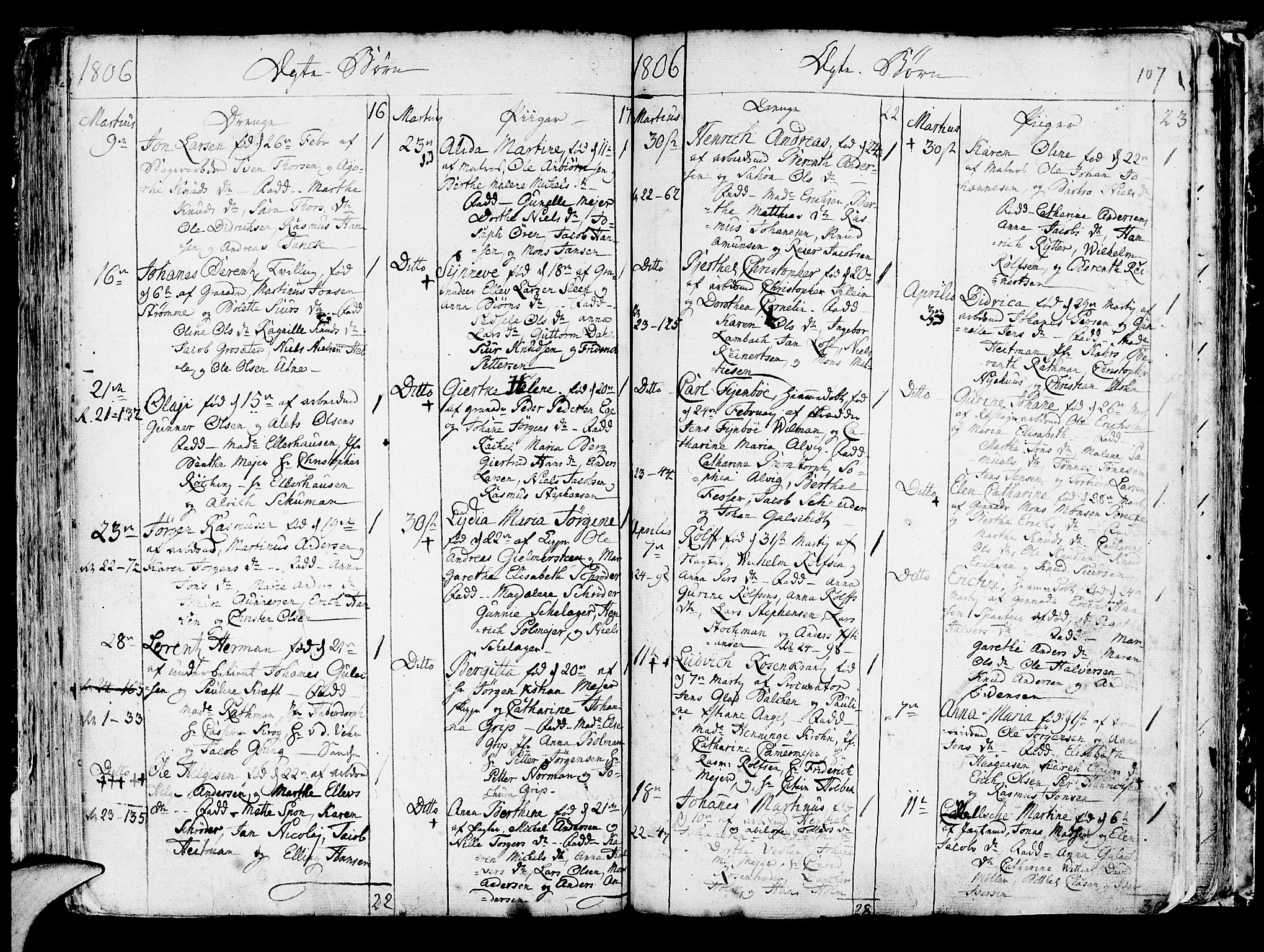 Korskirken sokneprestembete, AV/SAB-A-76101/H/Haa/L0006: Parish register (official) no. A 6, 1790-1820, p. 107