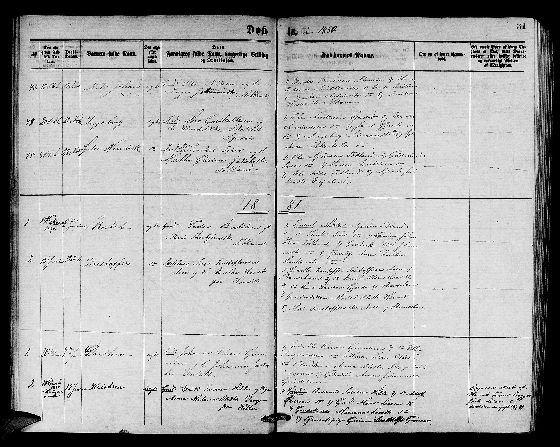 Finnås sokneprestembete, SAB/A-99925/H/Ha/Hab/Haba/L0002: Parish register (copy) no. A 2, 1873-1882, p. 31
