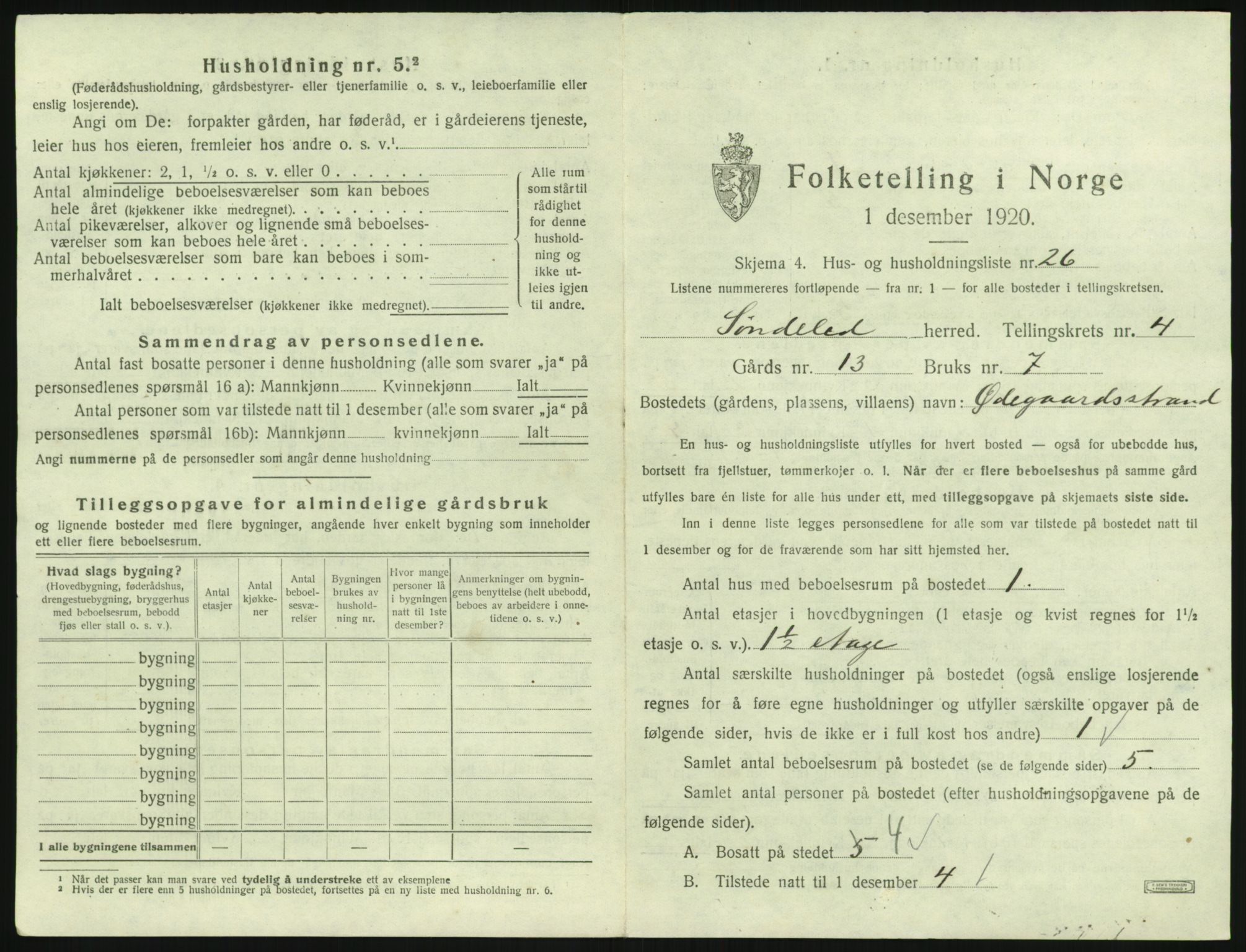 SAK, 1920 census for Søndeled, 1920, p. 387