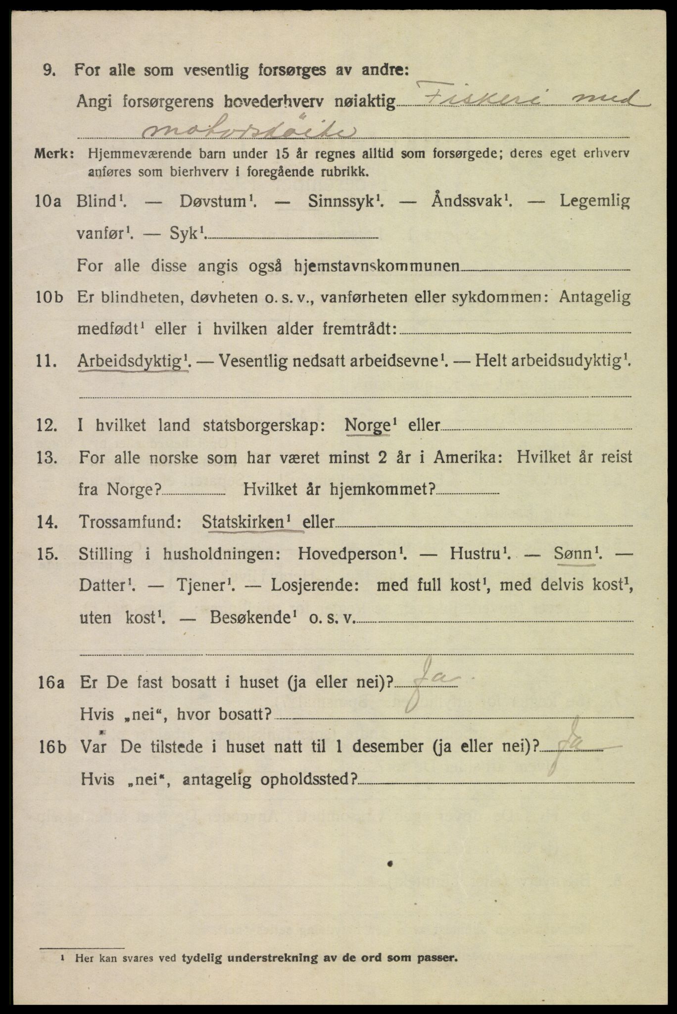 SAK, 1920 census for Hidra, 1920, p. 2095