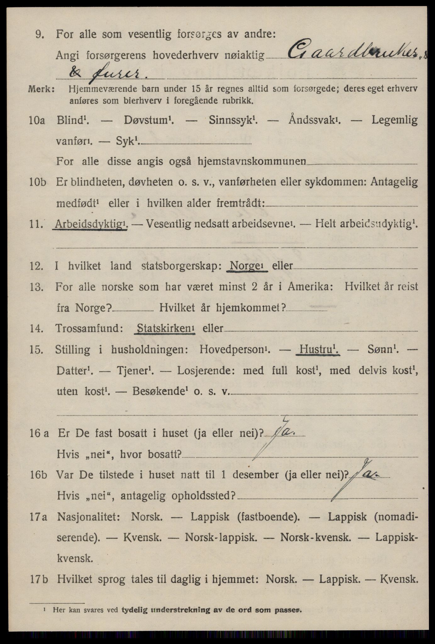 SAT, 1920 census for Malvik, 1920, p. 7219