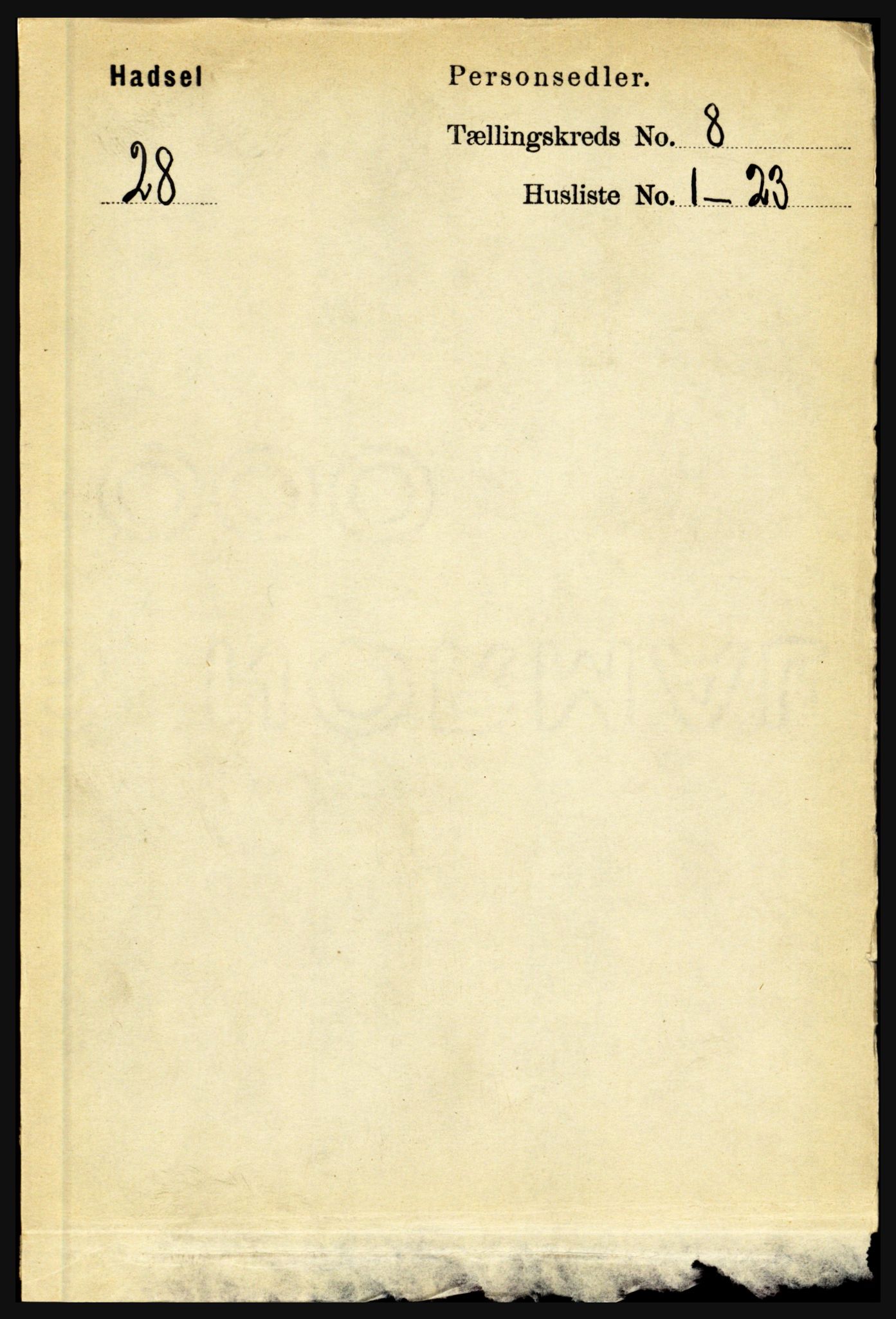 RA, 1891 census for 1866 Hadsel, 1891, p. 3576