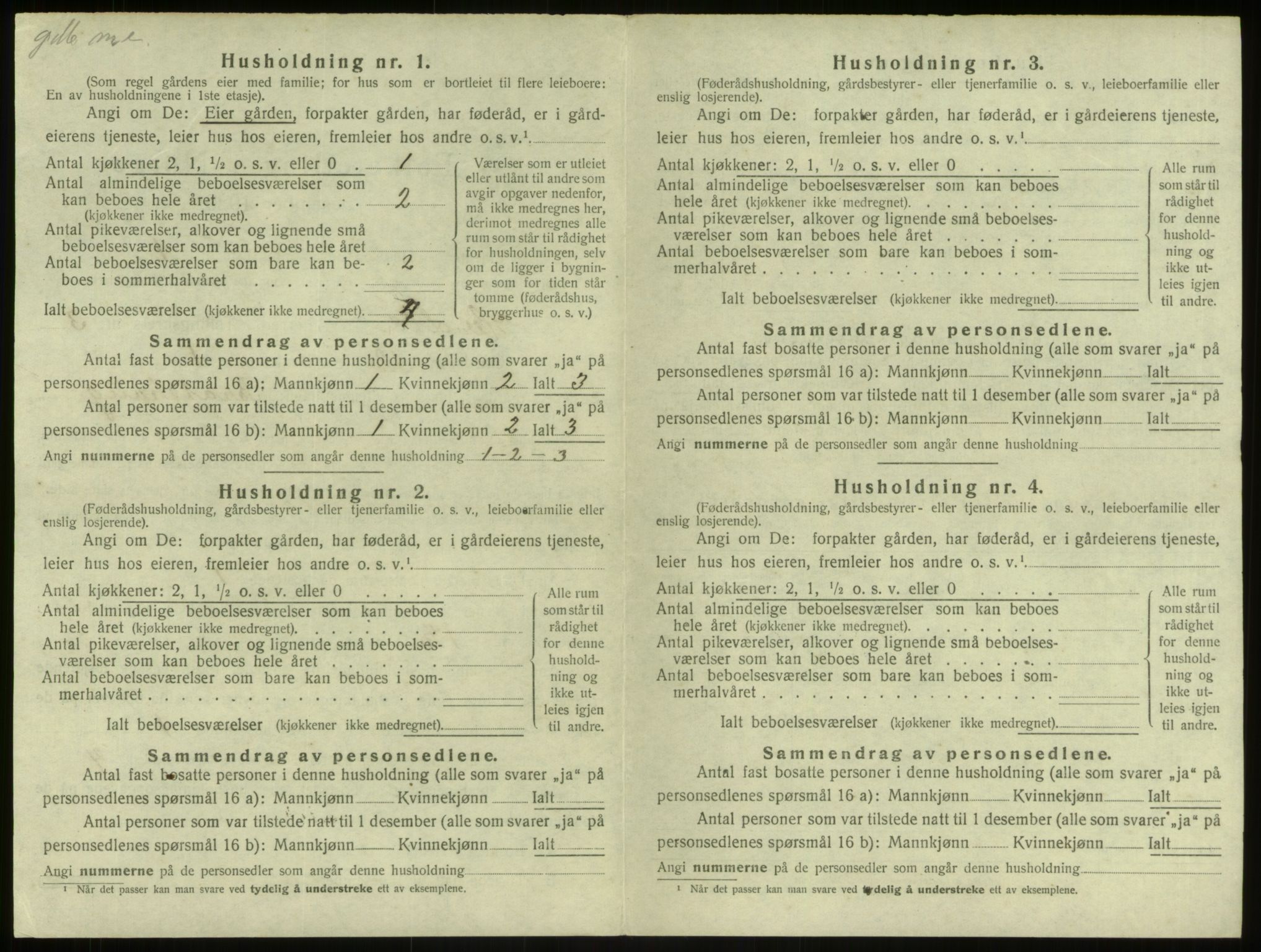 SAB, 1920 census for Herdla, 1920, p. 285