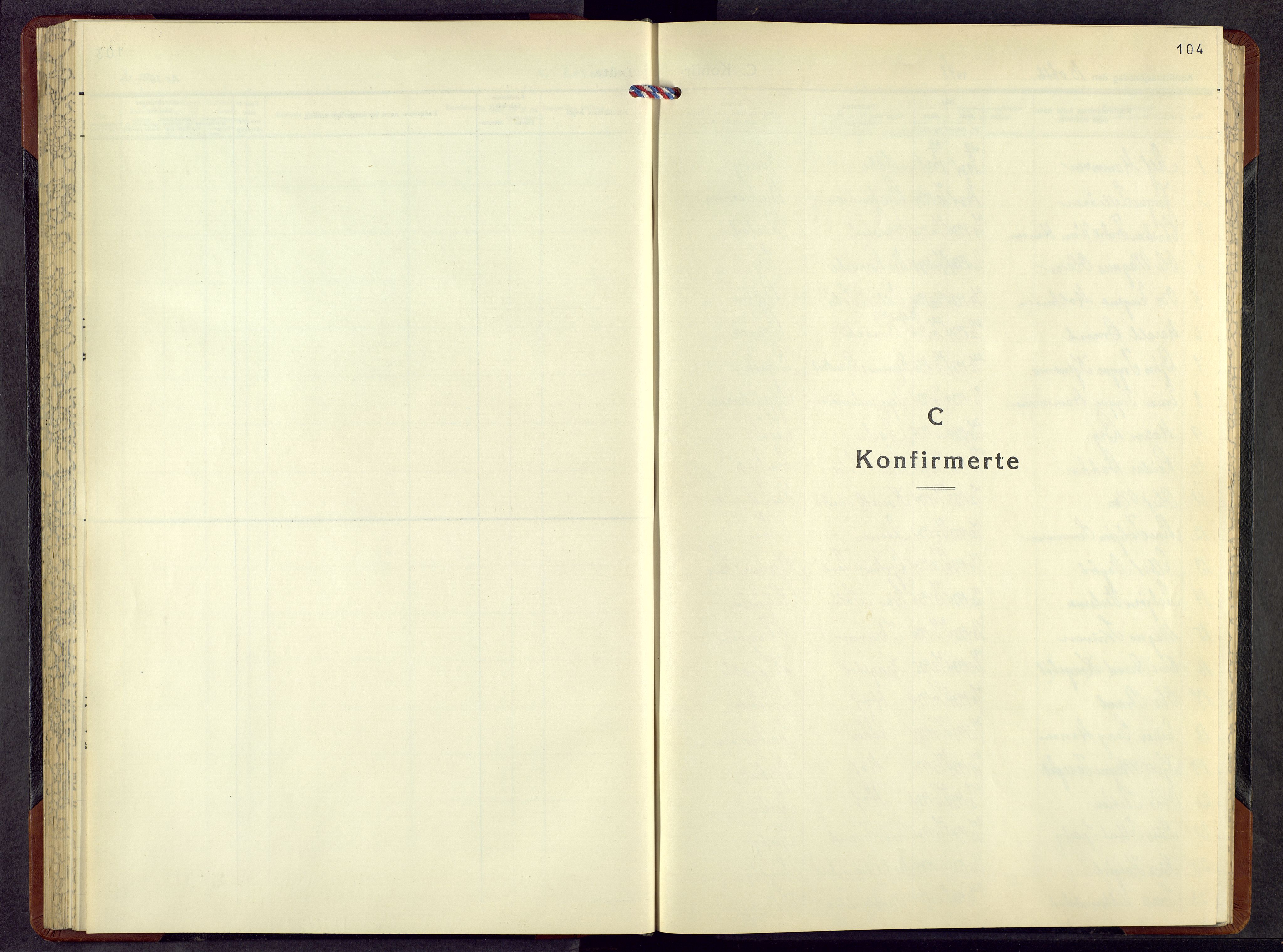 Hof prestekontor, SAH/PREST-038/H/Ha/Hab/L0004: Parish register (copy) no. 4, 1948-1967, p. 104