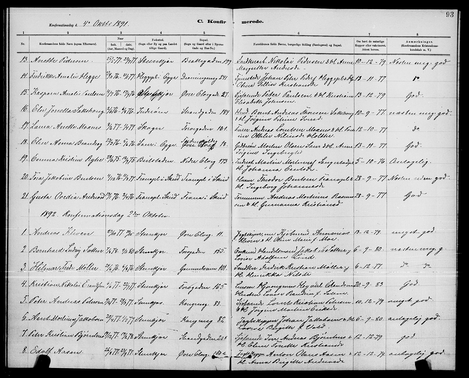 Ministerialprotokoller, klokkerbøker og fødselsregistre - Nord-Trøndelag, SAT/A-1458/739/L0374: Parish register (copy) no. 739C02, 1883-1898, p. 93