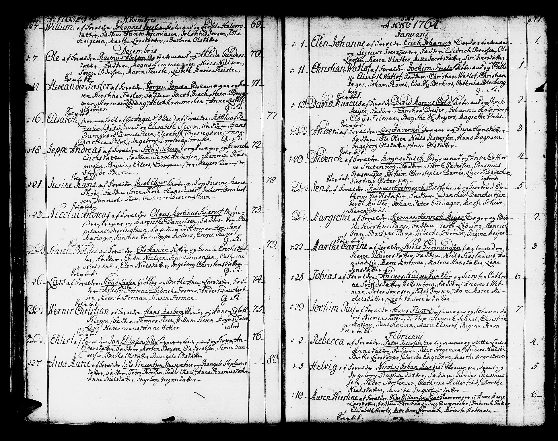 Domkirken sokneprestembete, SAB/A-74801/H/Haa/L0003: Parish register (official) no. A 3, 1758-1789, p. 70-71