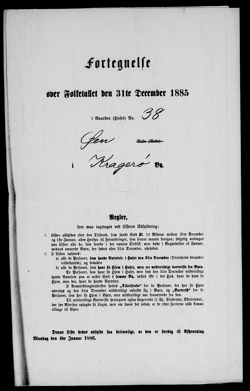 SAKO, 1885 census for 0801 Kragerø, 1885, p. 535