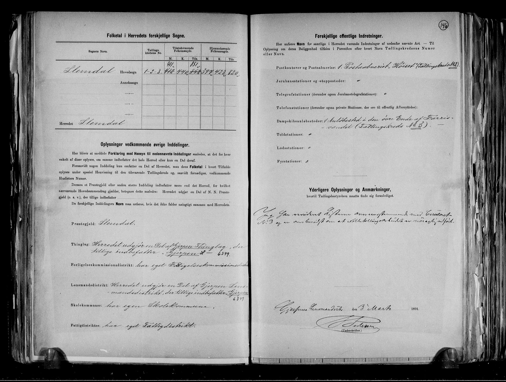 RA, 1891 census for 0811 Slemdal, 1891, p. 3