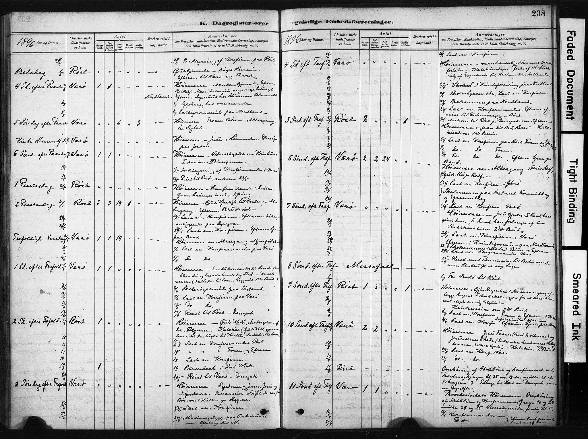 Ministerialprotokoller, klokkerbøker og fødselsregistre - Nordland, AV/SAT-A-1459/808/L0128: Parish register (official) no. 808A01, 1880-1902, p. 238