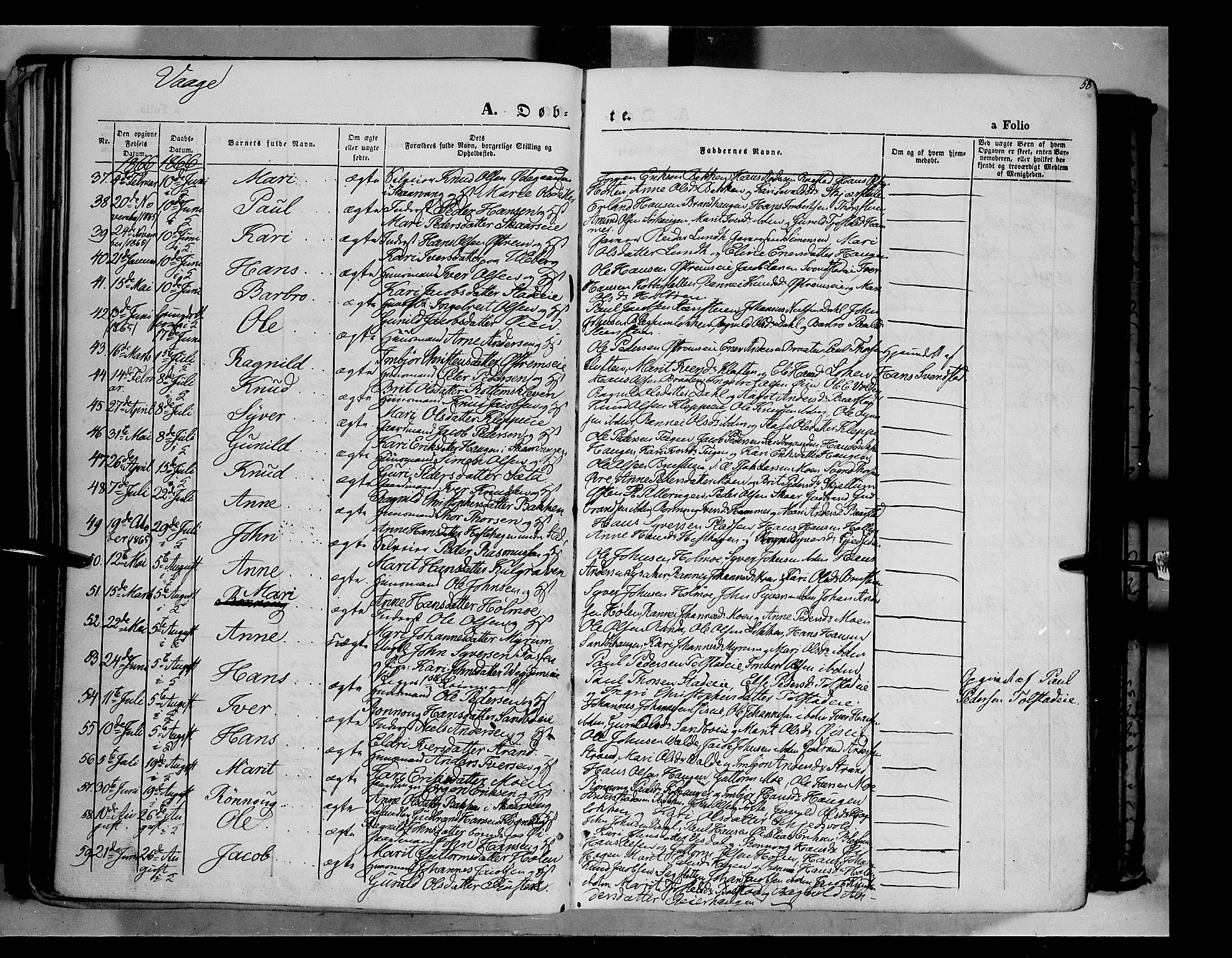 Vågå prestekontor, AV/SAH-PREST-076/H/Ha/Haa/L0006: Parish register (official) no. 6 /1, 1856-1872, p. 58