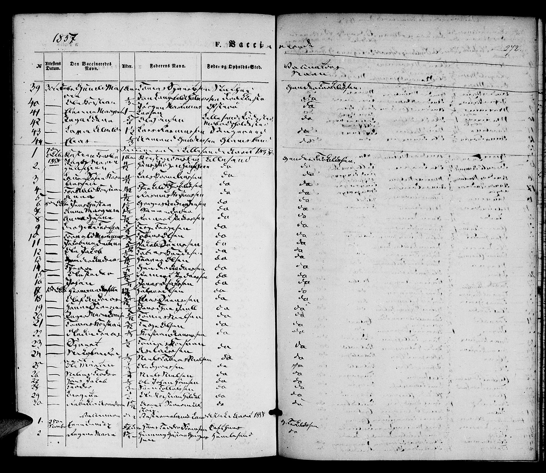 Vestre Moland sokneprestkontor, AV/SAK-1111-0046/F/Fa/Fab/L0006: Parish register (official) no. A 6, 1850-1858, p. 272