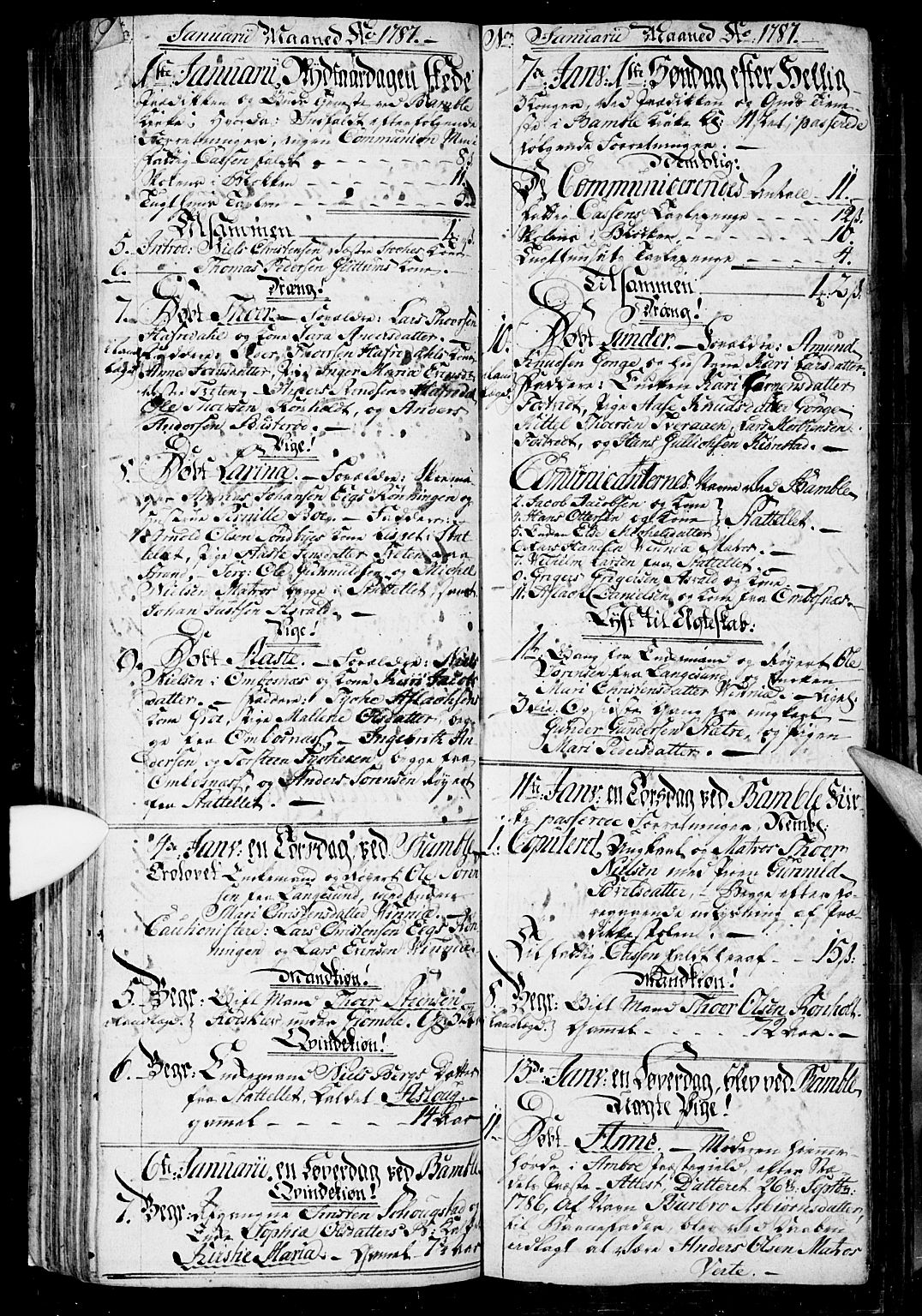 Bamble kirkebøker, SAKO/A-253/G/Ga/L0001: Parish register (copy) no. I 1, 1785-1793