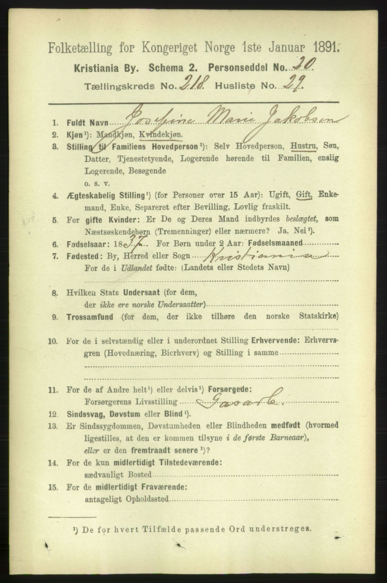 RA, 1891 census for 0301 Kristiania, 1891, p. 129746