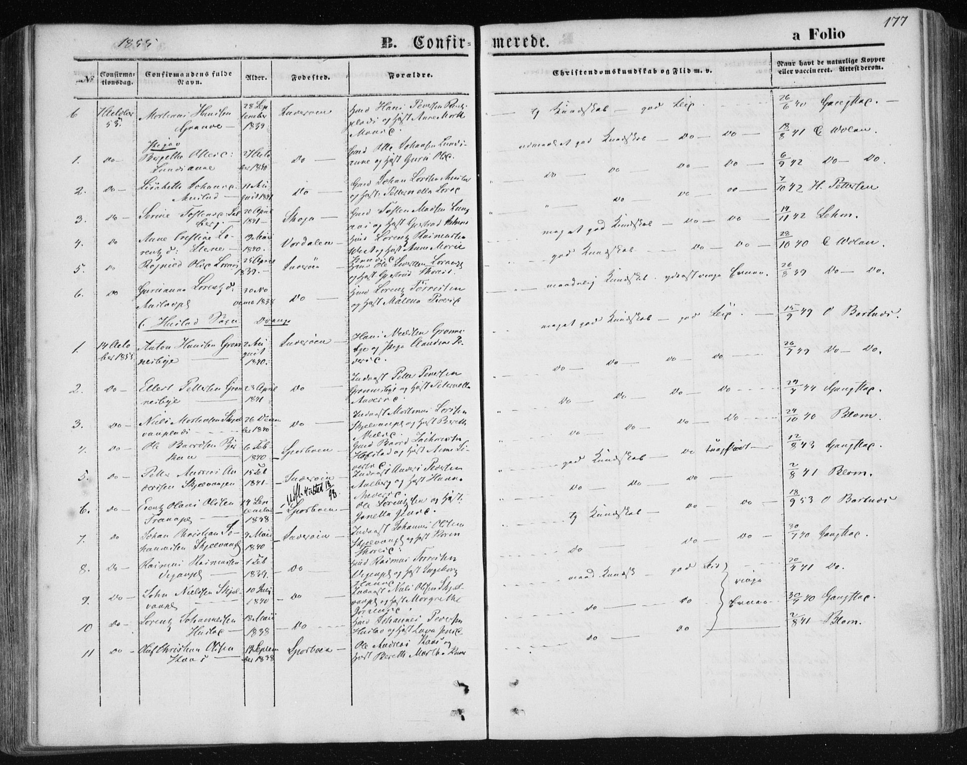 Ministerialprotokoller, klokkerbøker og fødselsregistre - Nord-Trøndelag, SAT/A-1458/730/L0283: Parish register (official) no. 730A08, 1855-1865, p. 177
