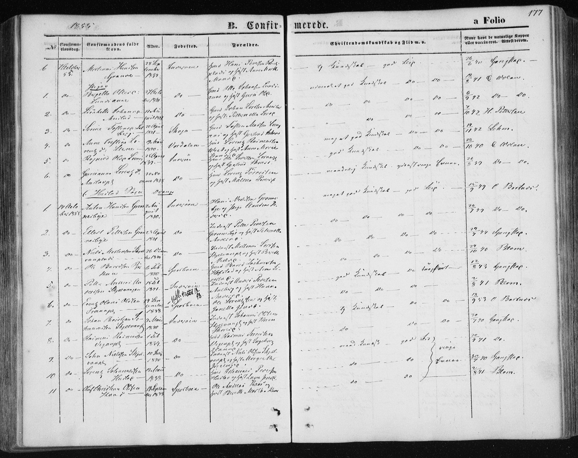 Ministerialprotokoller, klokkerbøker og fødselsregistre - Nord-Trøndelag, AV/SAT-A-1458/730/L0283: Parish register (official) no. 730A08, 1855-1865, p. 177