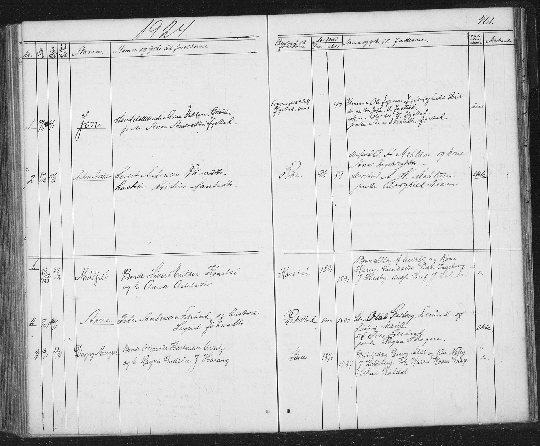 Ministerialprotokoller, klokkerbøker og fødselsregistre - Sør-Trøndelag, SAT/A-1456/667/L0798: Parish register (copy) no. 667C03, 1867-1929, p. 401