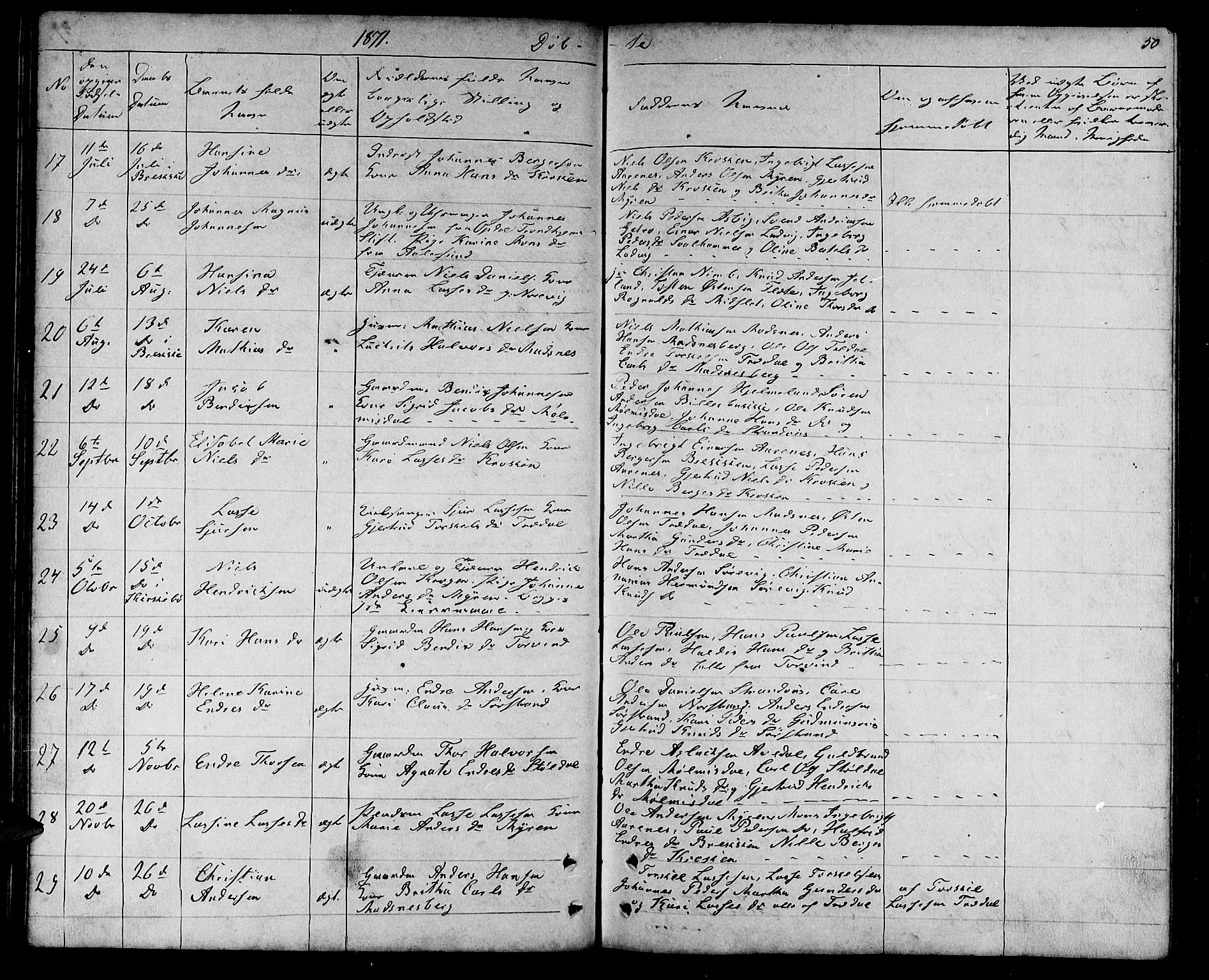 Lavik sokneprestembete, SAB/A-80901: Parish register (copy) no. A 1, 1854-1881, p. 50