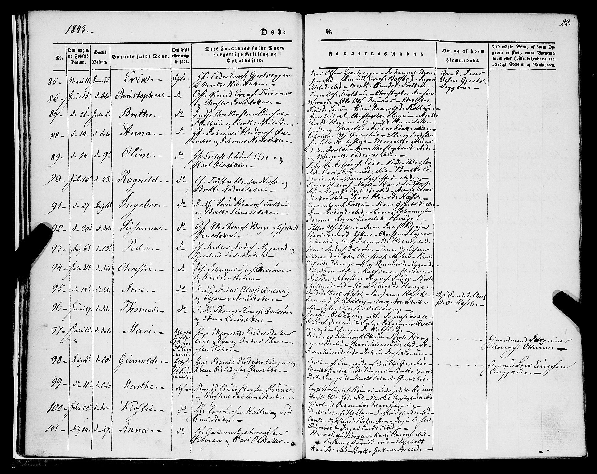 Luster sokneprestembete, AV/SAB-A-81101/H/Haa/Haaa/L0006: Parish register (official) no. A 6, 1840-1848, p. 22