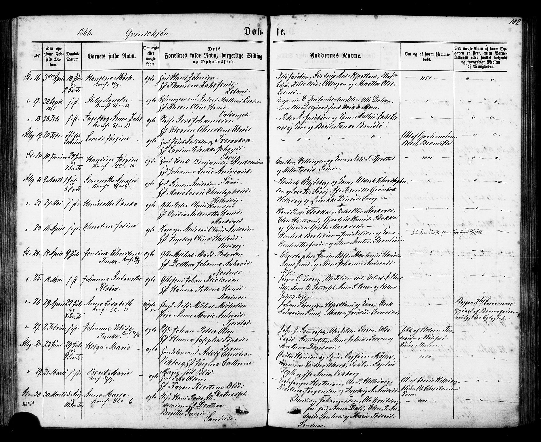 Ministerialprotokoller, klokkerbøker og fødselsregistre - Nordland, AV/SAT-A-1459/830/L0449: Parish register (official) no. 830A13, 1866-1886, p. 102