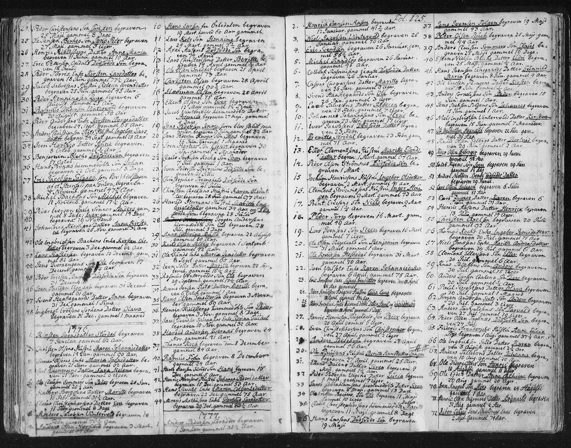 Ministerialprotokoller, klokkerbøker og fødselsregistre - Sør-Trøndelag, SAT/A-1456/681/L0926: Parish register (official) no. 681A04, 1767-1797, p. 125