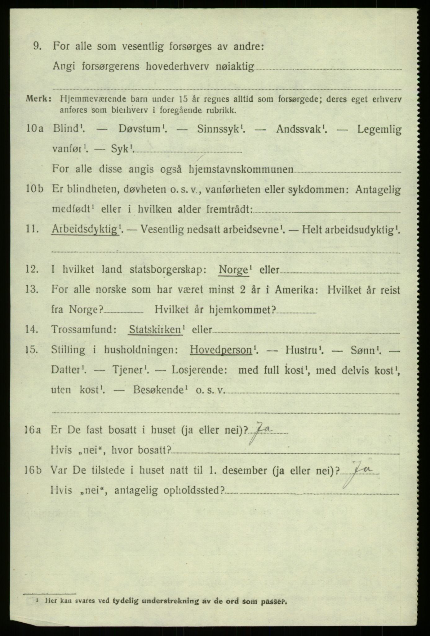 SAB, 1920 census for Hosanger, 1920, p. 1466