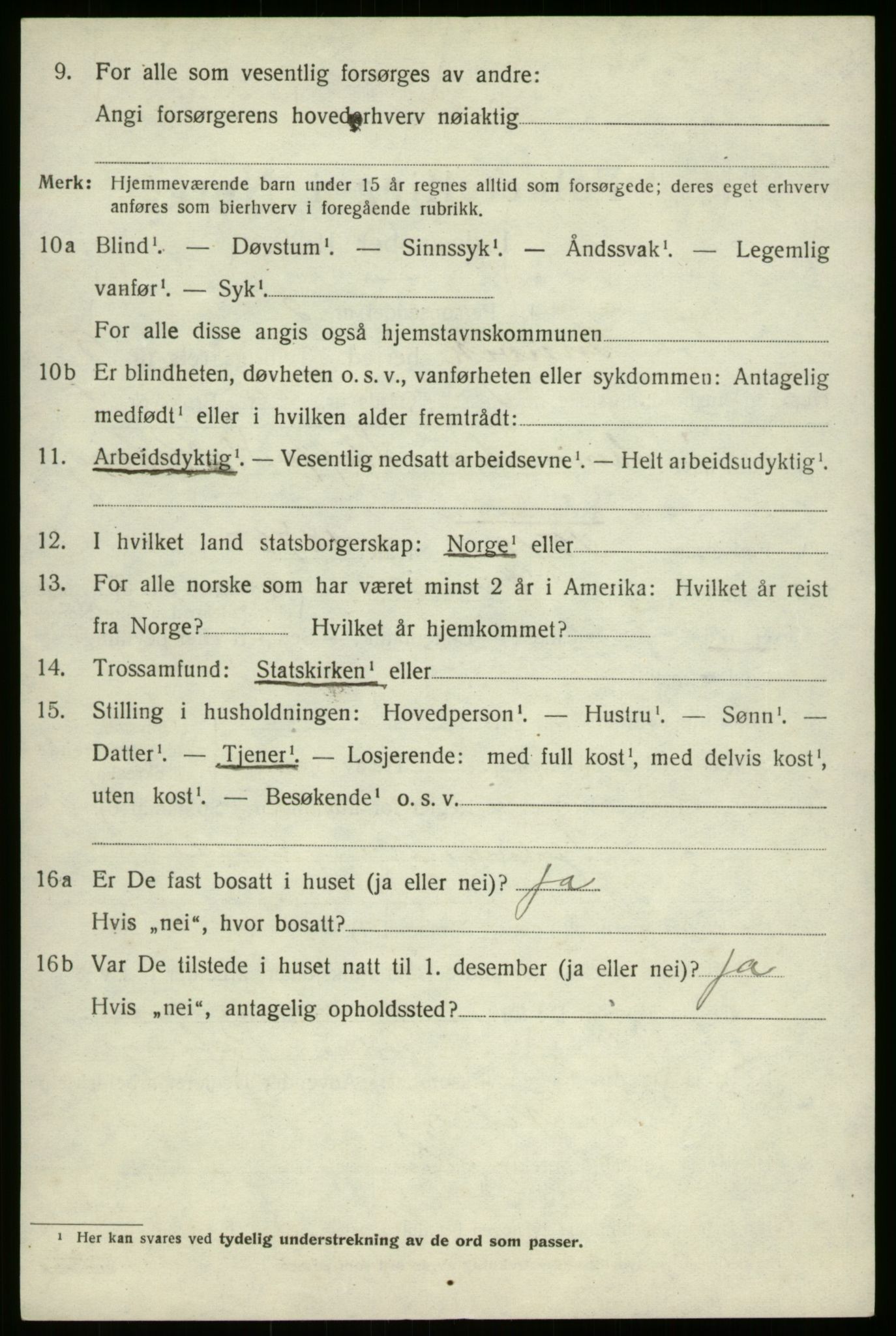 SAB, 1920 census for Innvik, 1920, p. 2734