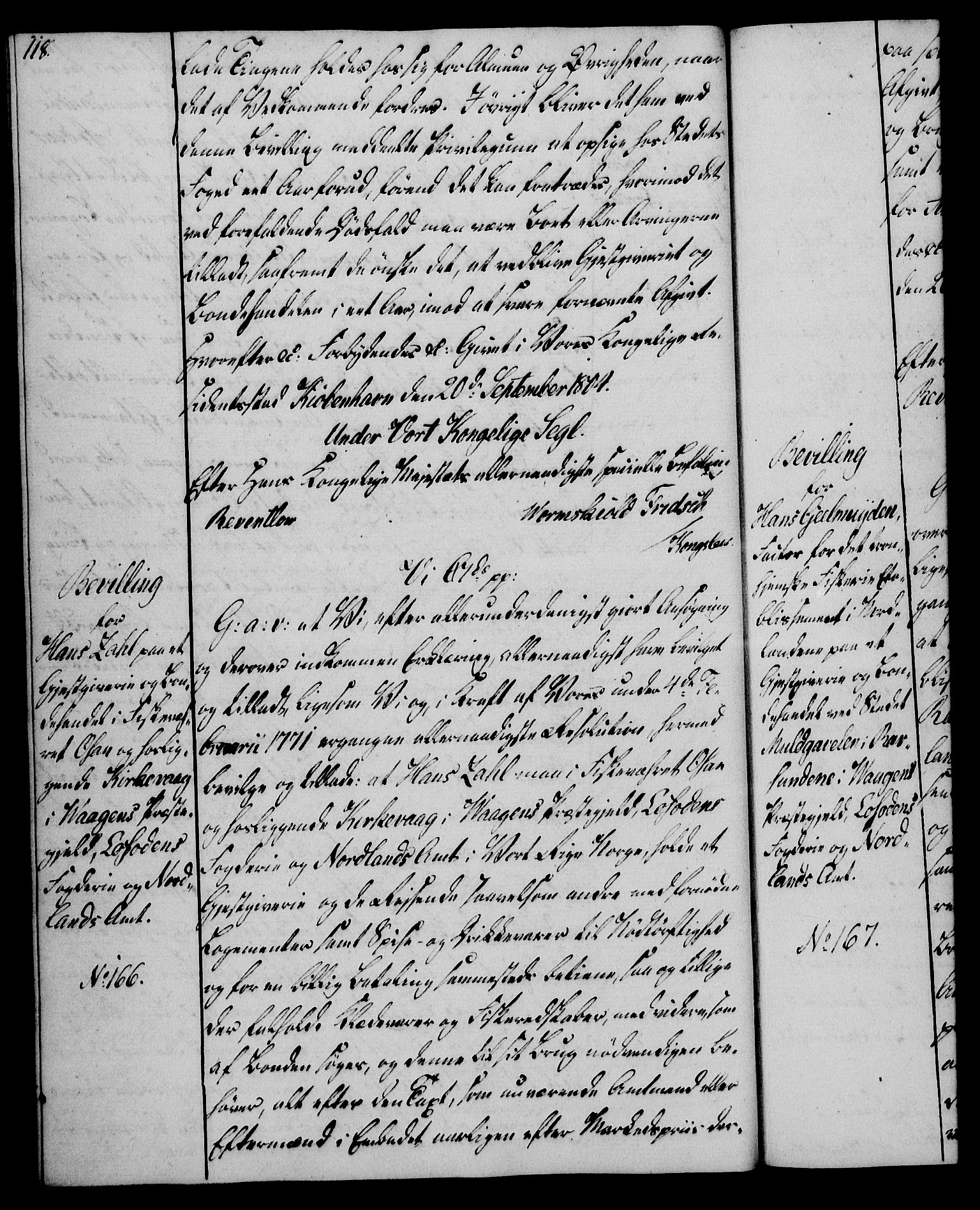 Rentekammeret, Kammerkanselliet, AV/RA-EA-3111/G/Gg/Gga/L0018: Norsk ekspedisjonsprotokoll med register (merket RK 53.18), 1804-1806, p. 118