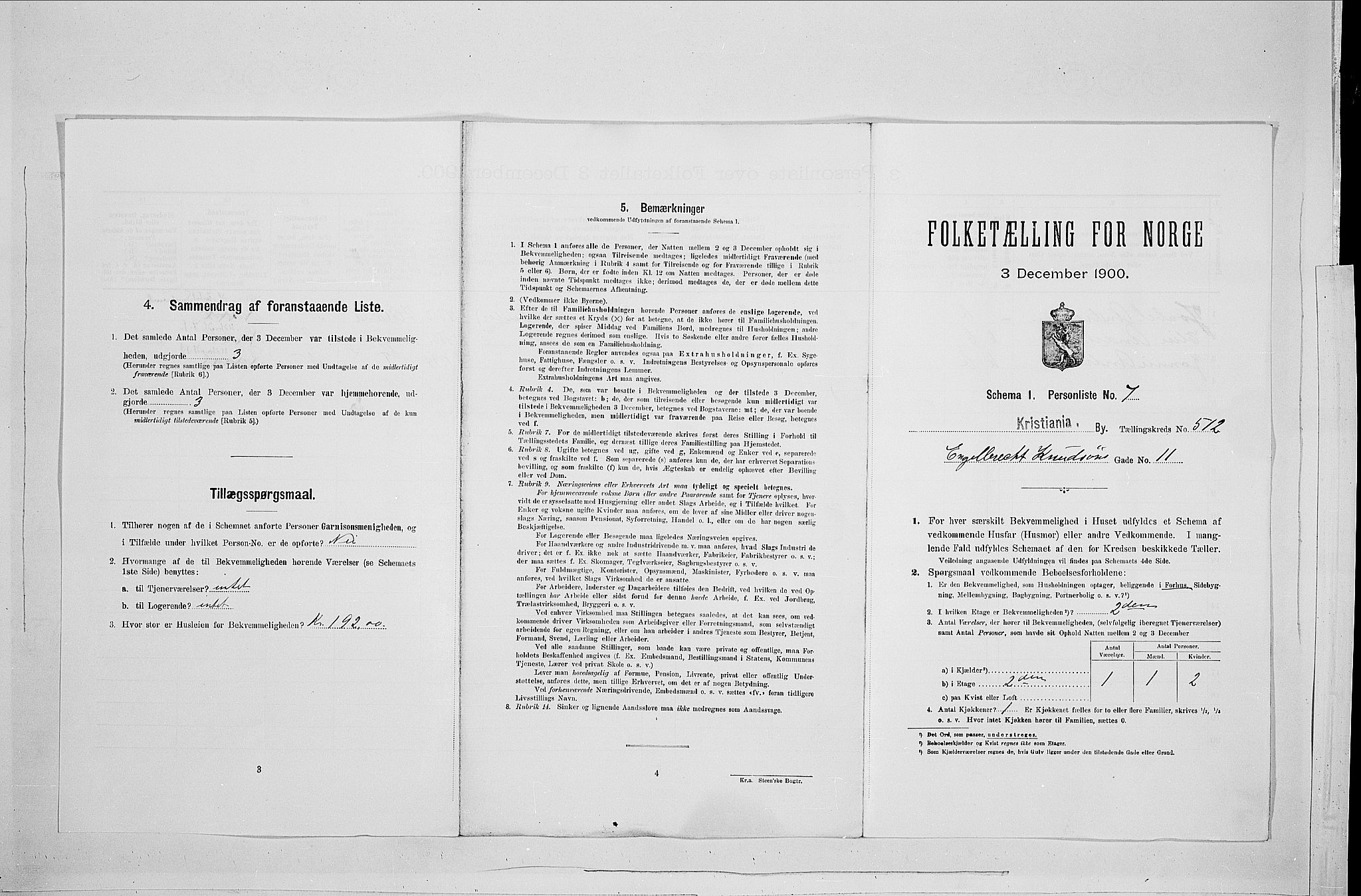 SAO, 1900 census for Kristiania, 1900, p. 41423