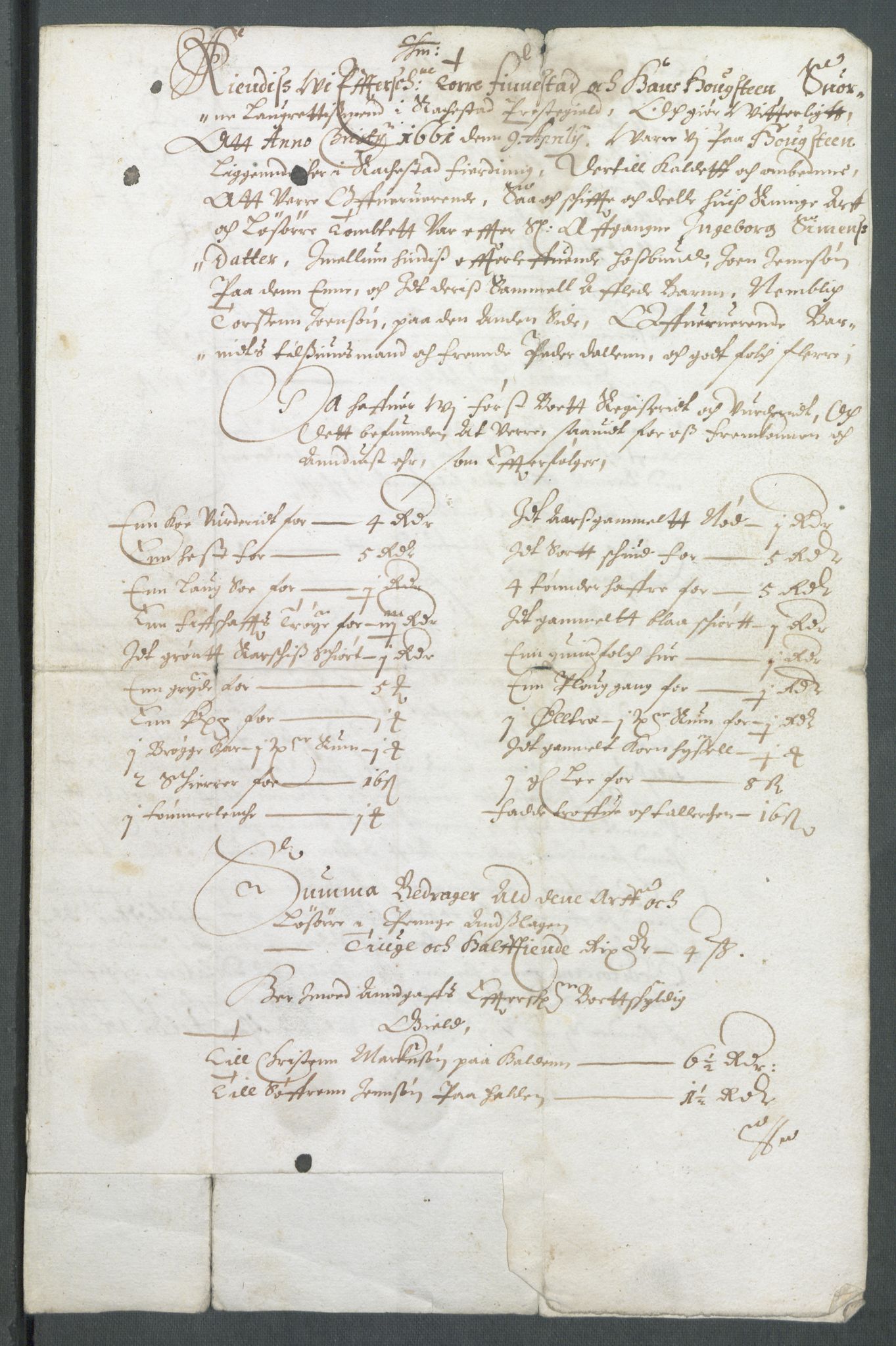 Riksarkivets diplomsamling, AV/RA-EA-5965/F02/L0169: Dokumenter, 1661-1663, p. 23