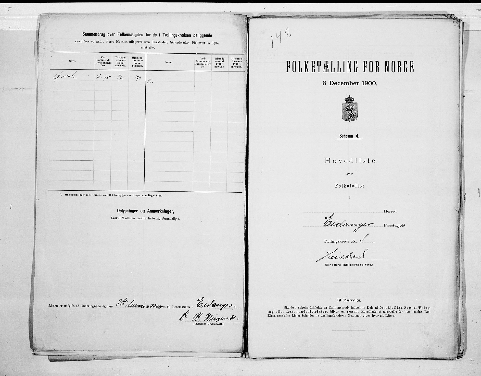 SAKO, 1900 census for Eidanger, 1900, p. 6