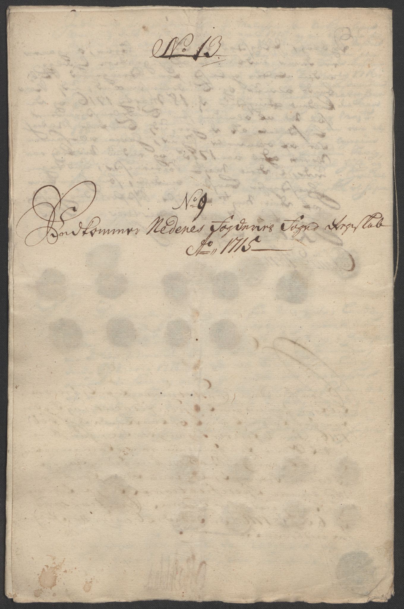 Rentekammeret inntil 1814, Reviderte regnskaper, Fogderegnskap, AV/RA-EA-4092/R39/L2323: Fogderegnskap Nedenes, 1715, p. 121