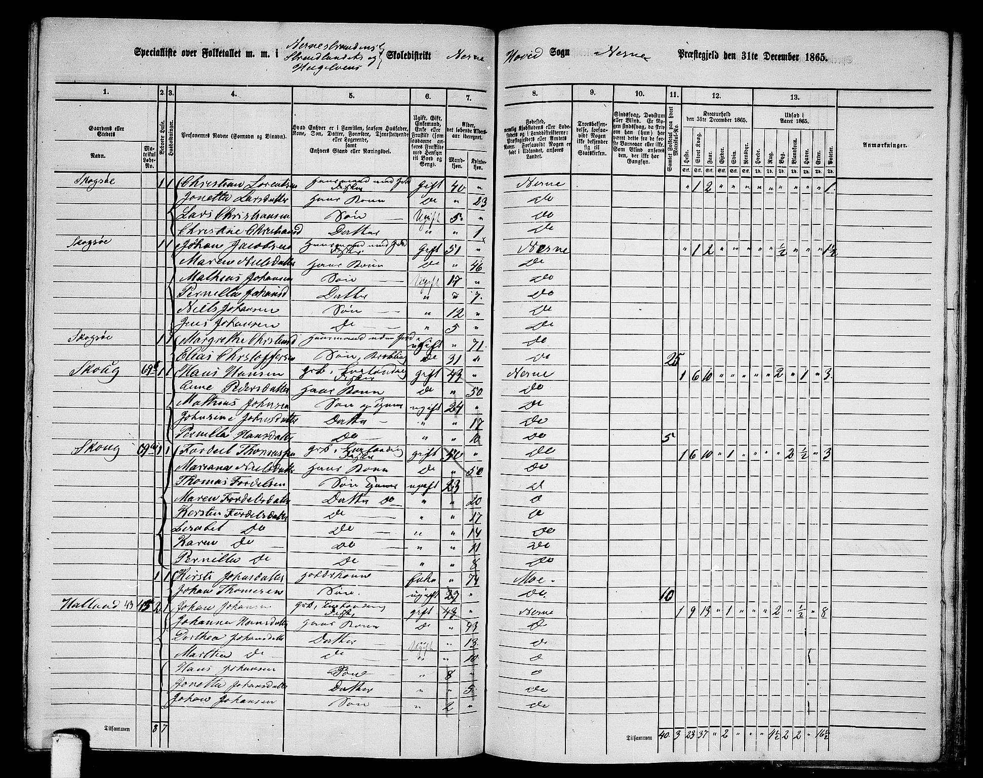 RA, 1865 census for Nesna, 1865, p. 139