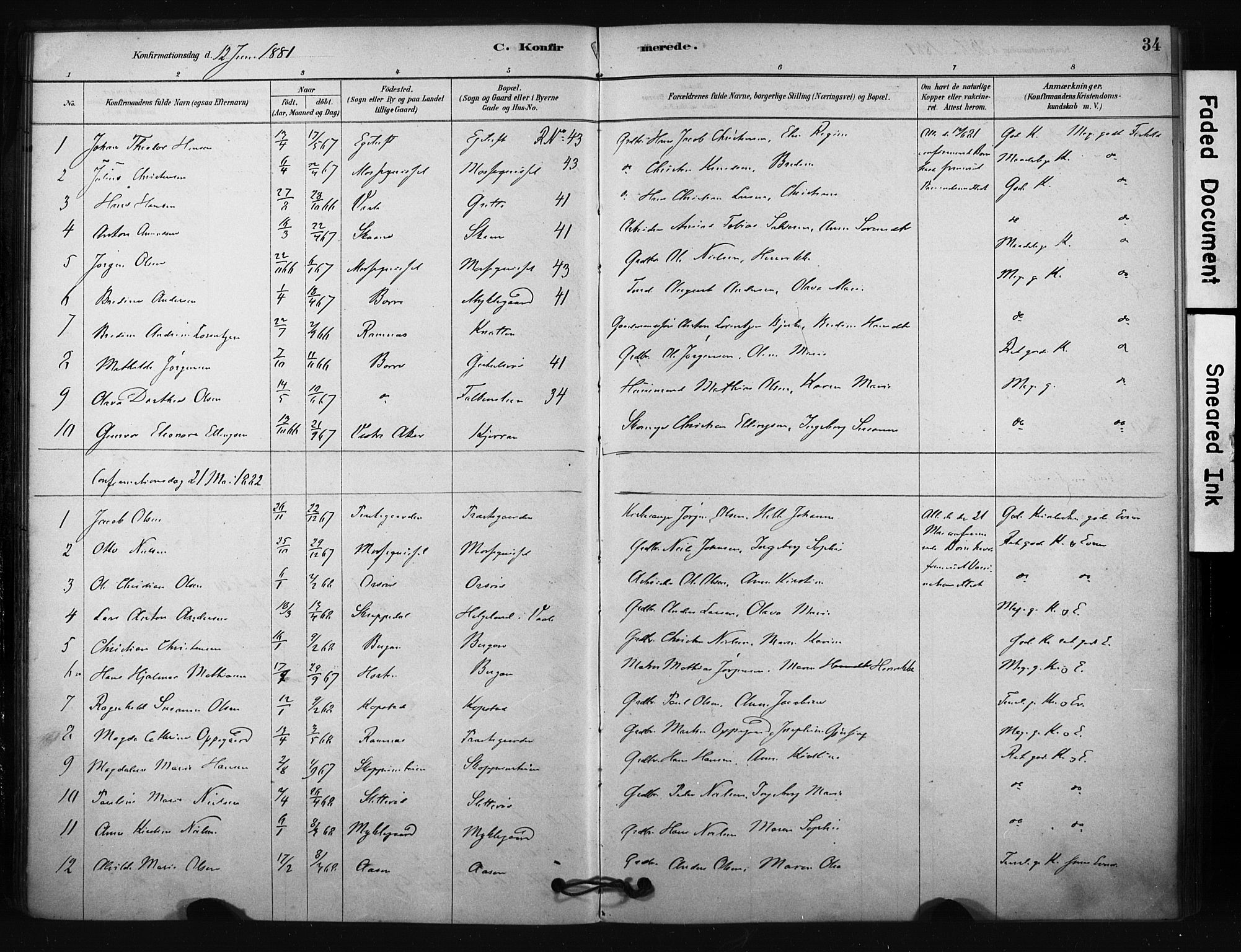 Borre kirkebøker, AV/SAKO-A-338/F/Fc/L0001: Parish register (official) no. III 1, 1878-1896, p. 34