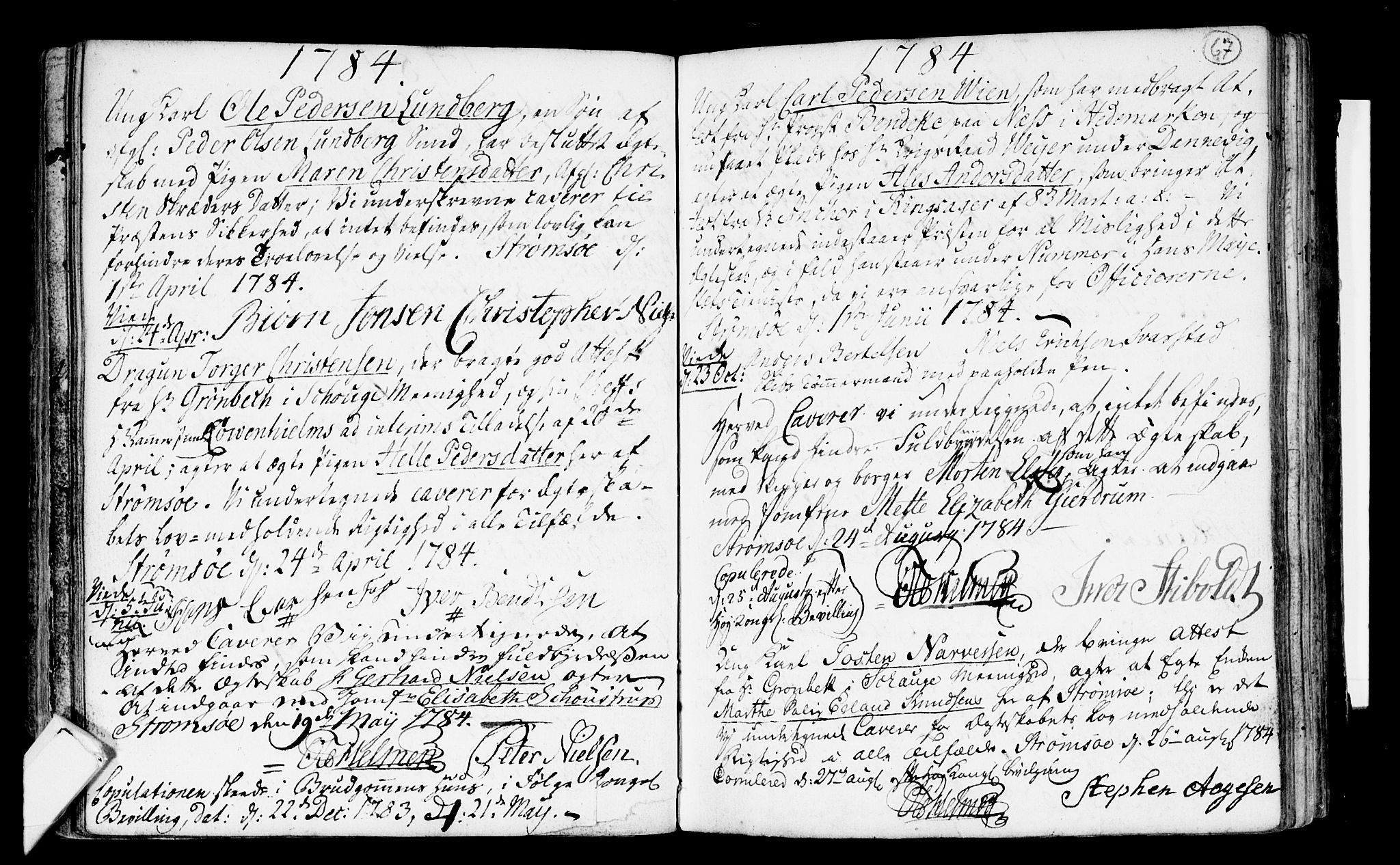 Strømsø kirkebøker, SAKO/A-246/H/Hb/L0001: Best man's statements no. 1, 1752-1815, p. 67