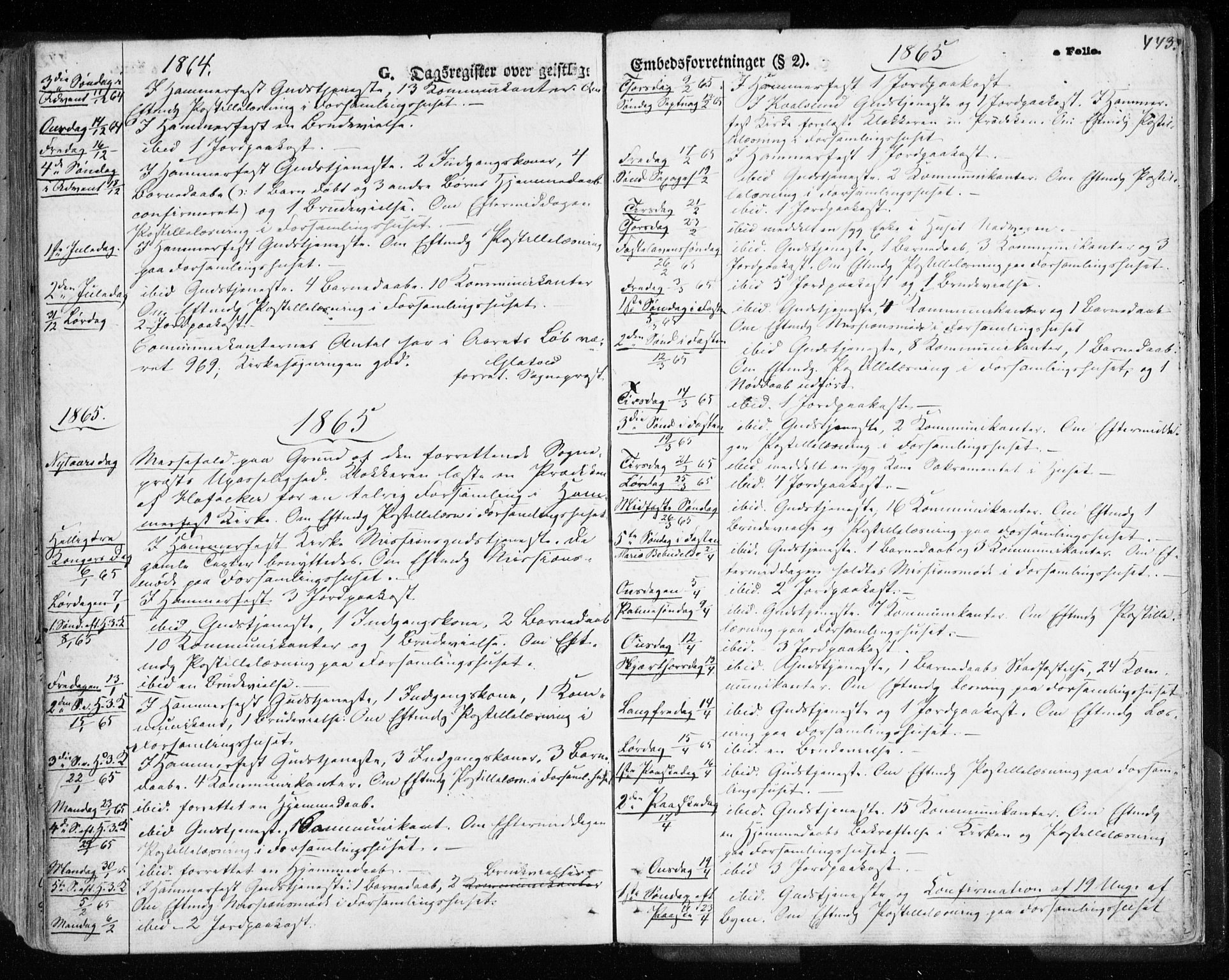 Hammerfest sokneprestkontor, SATØ/S-1347/H/Ha/L0005.kirke: Parish register (official) no. 5, 1857-1869, p. 443