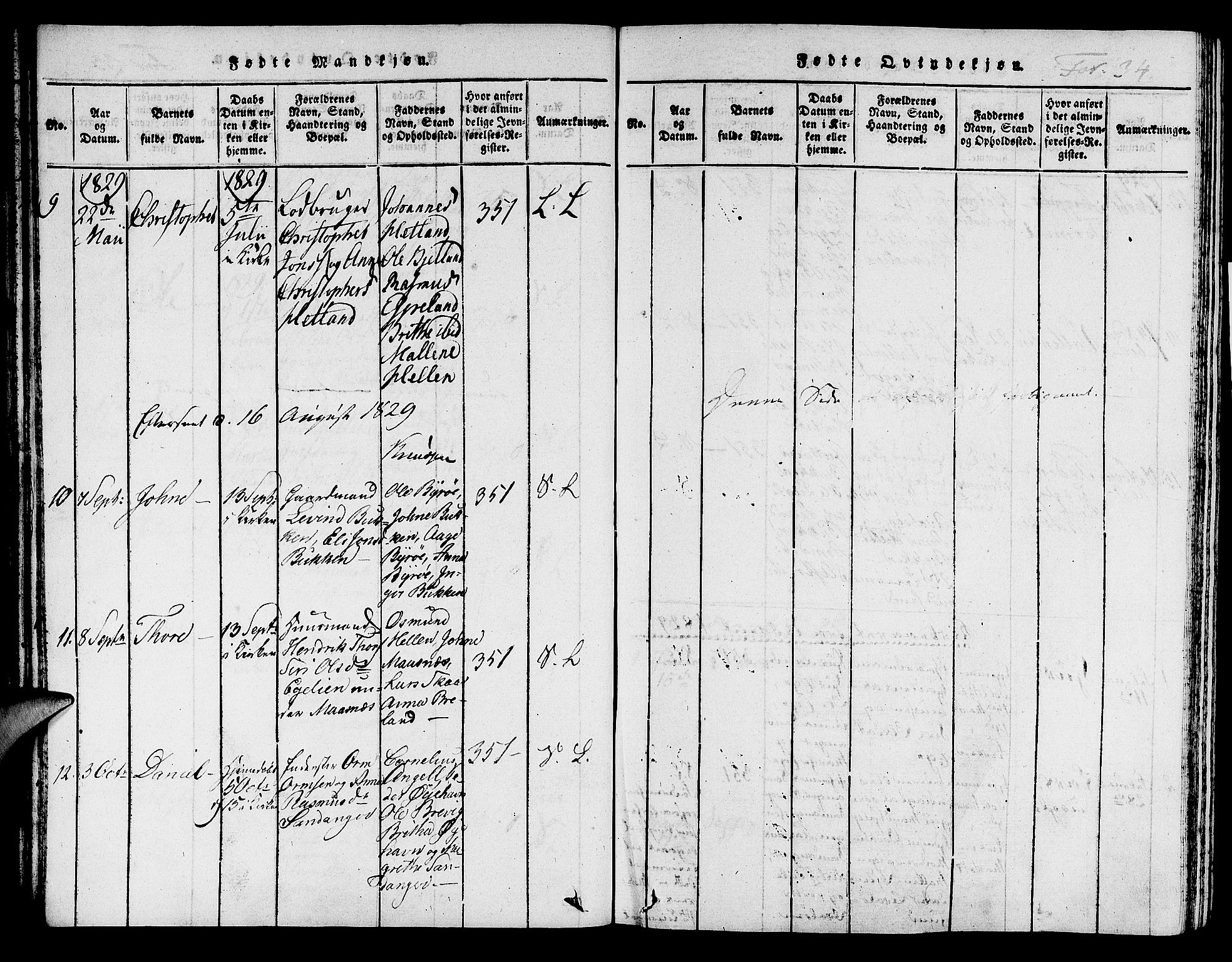 Hjelmeland sokneprestkontor, AV/SAST-A-101843/01/IV/L0004: Parish register (official) no. A 4, 1816-1834, p. 34