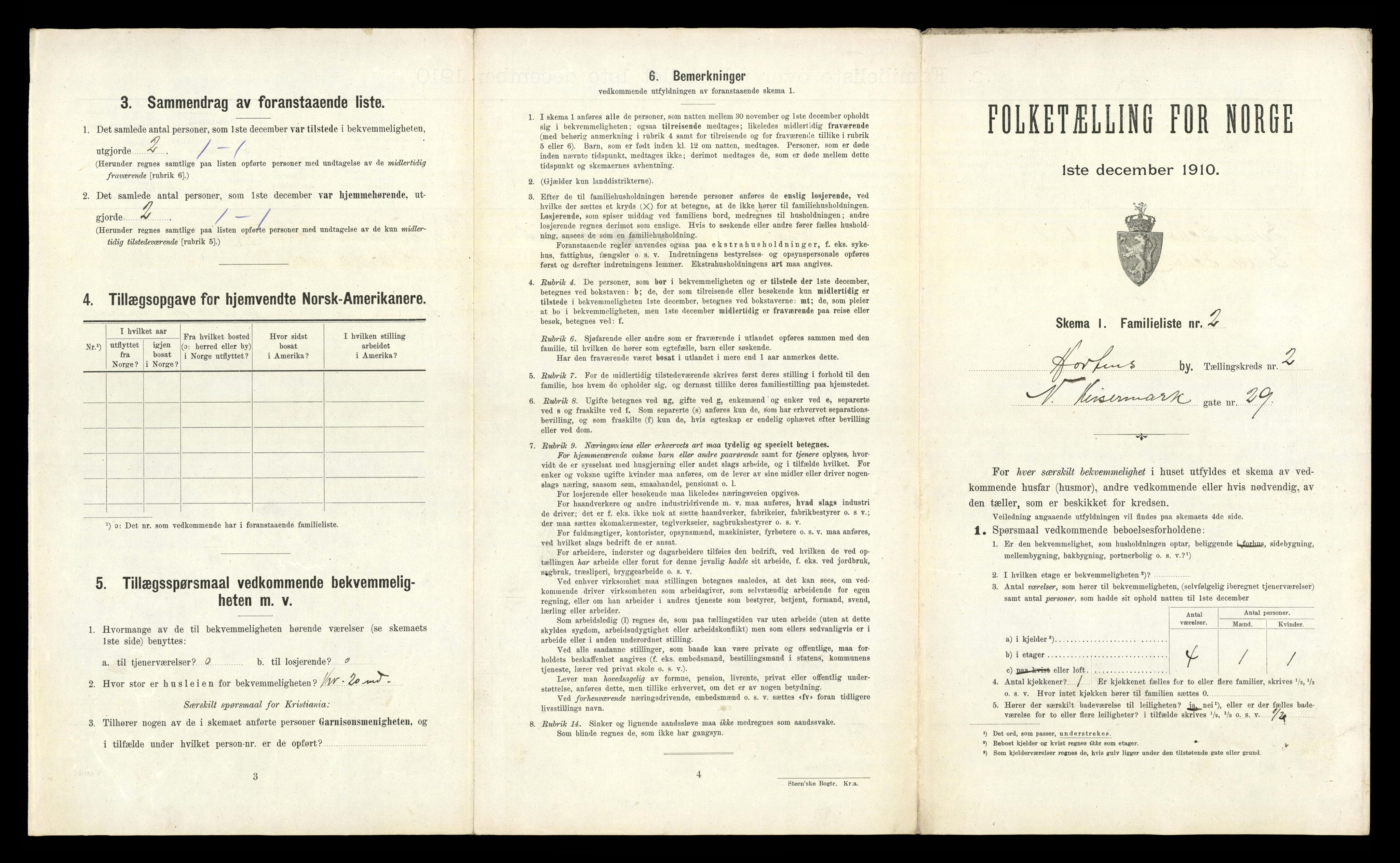 RA, 1910 census for Horten, 1910, p. 2374